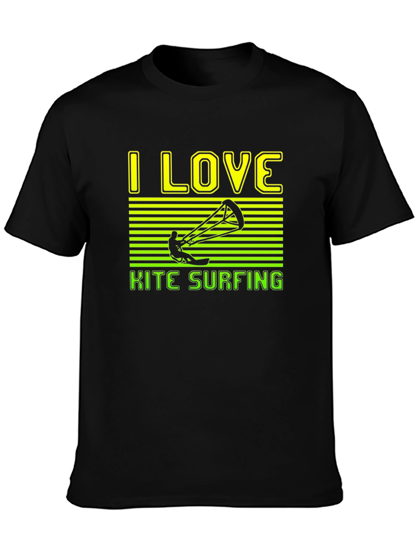 I Love Kitesurfing Black T-Shirt