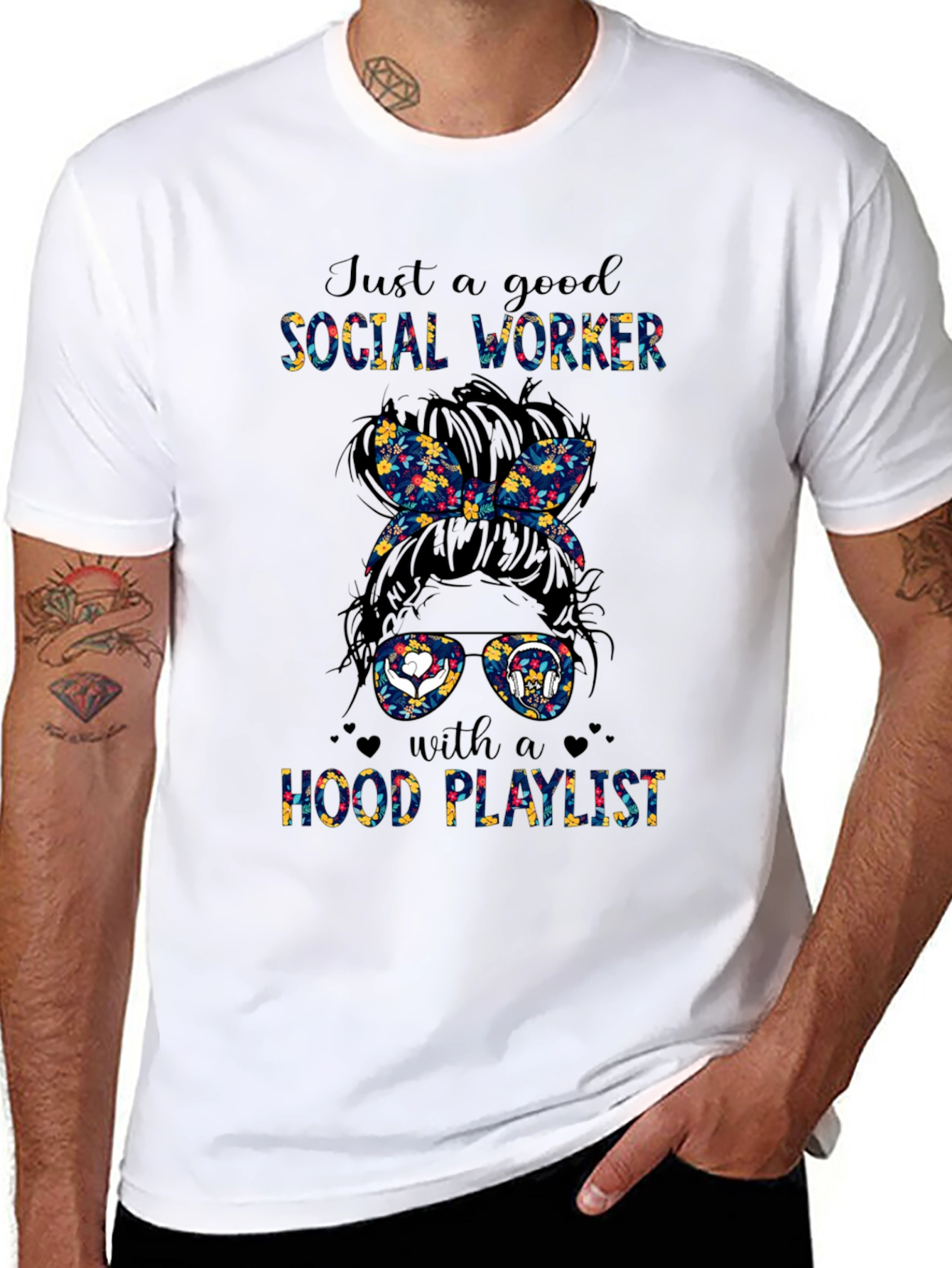 Social Worker Messy Bun T-Shirt