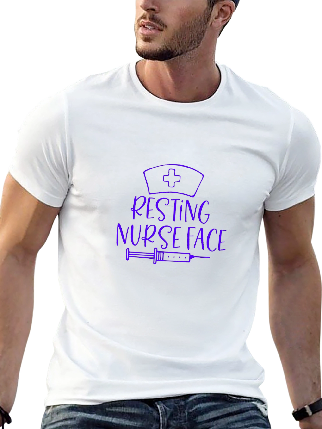 Resting Nurse Face Black T-Shirt