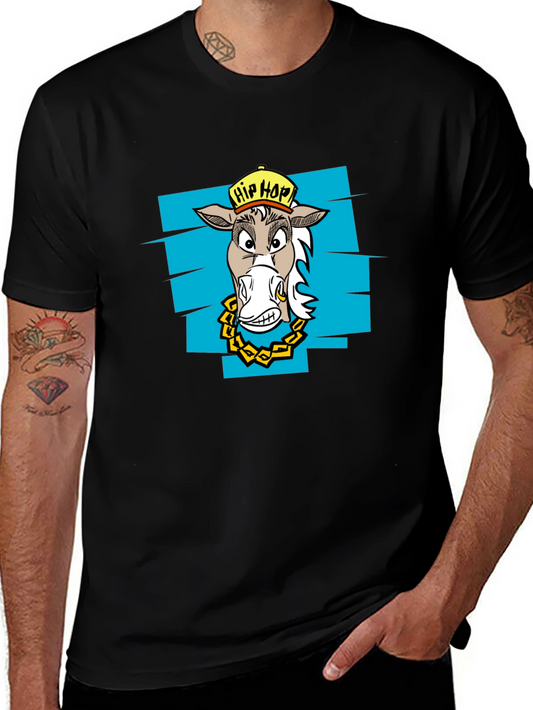 Hip Hop Horse Graphic Tee - Cool Cartoon Design