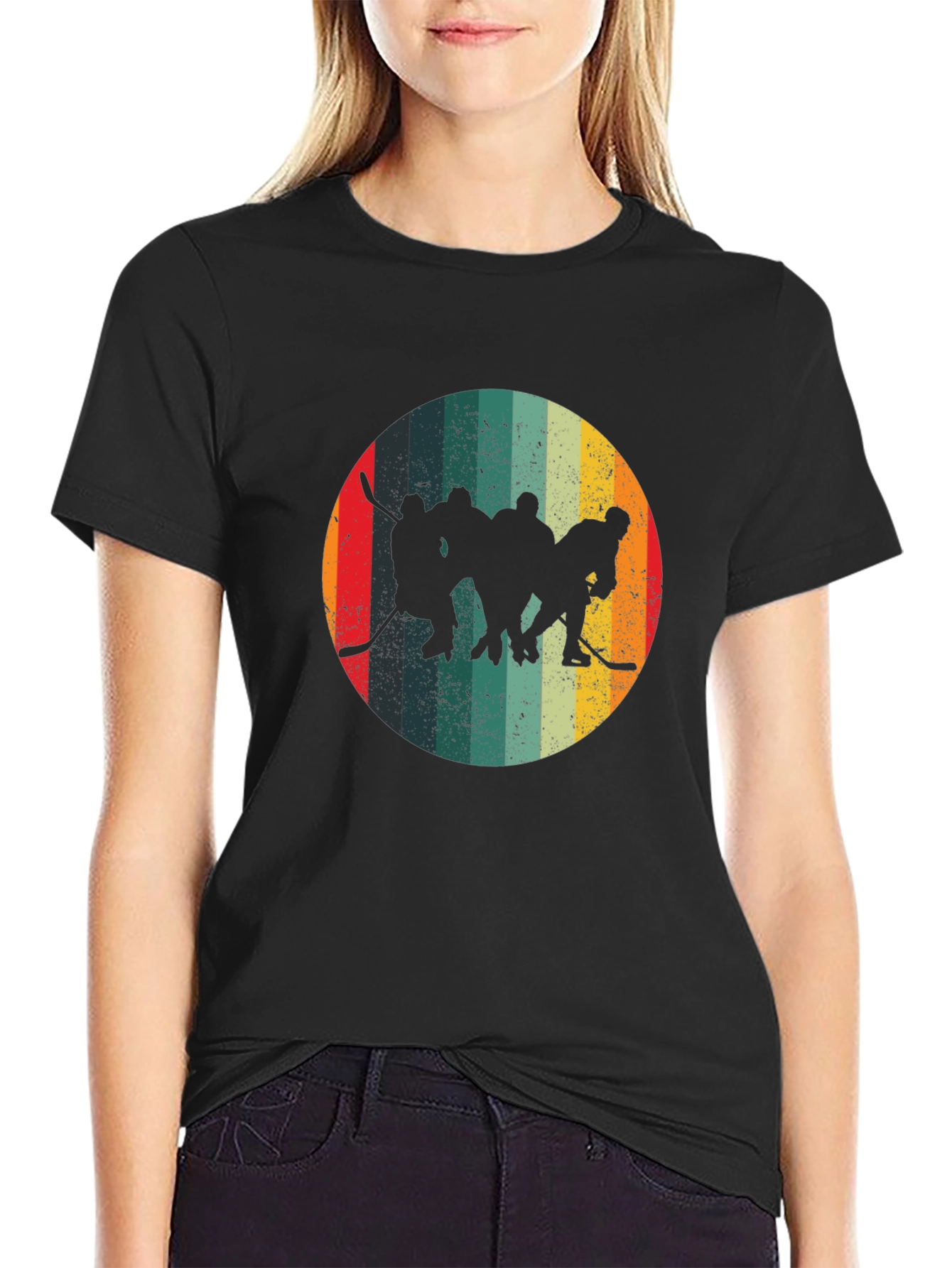 Retro Hockey Player Graphic Tee