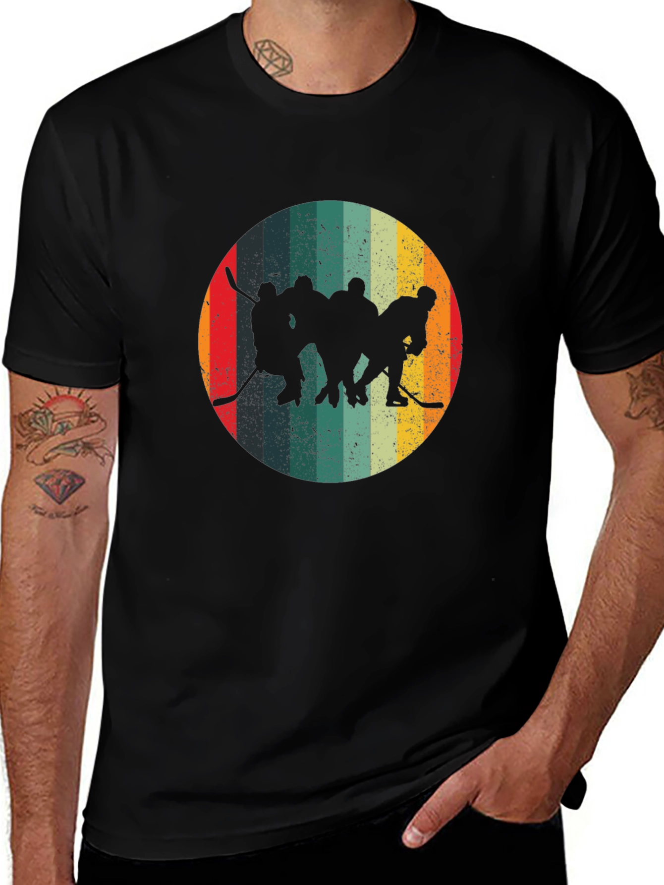 Retro Hockey Player Graphic Tee
