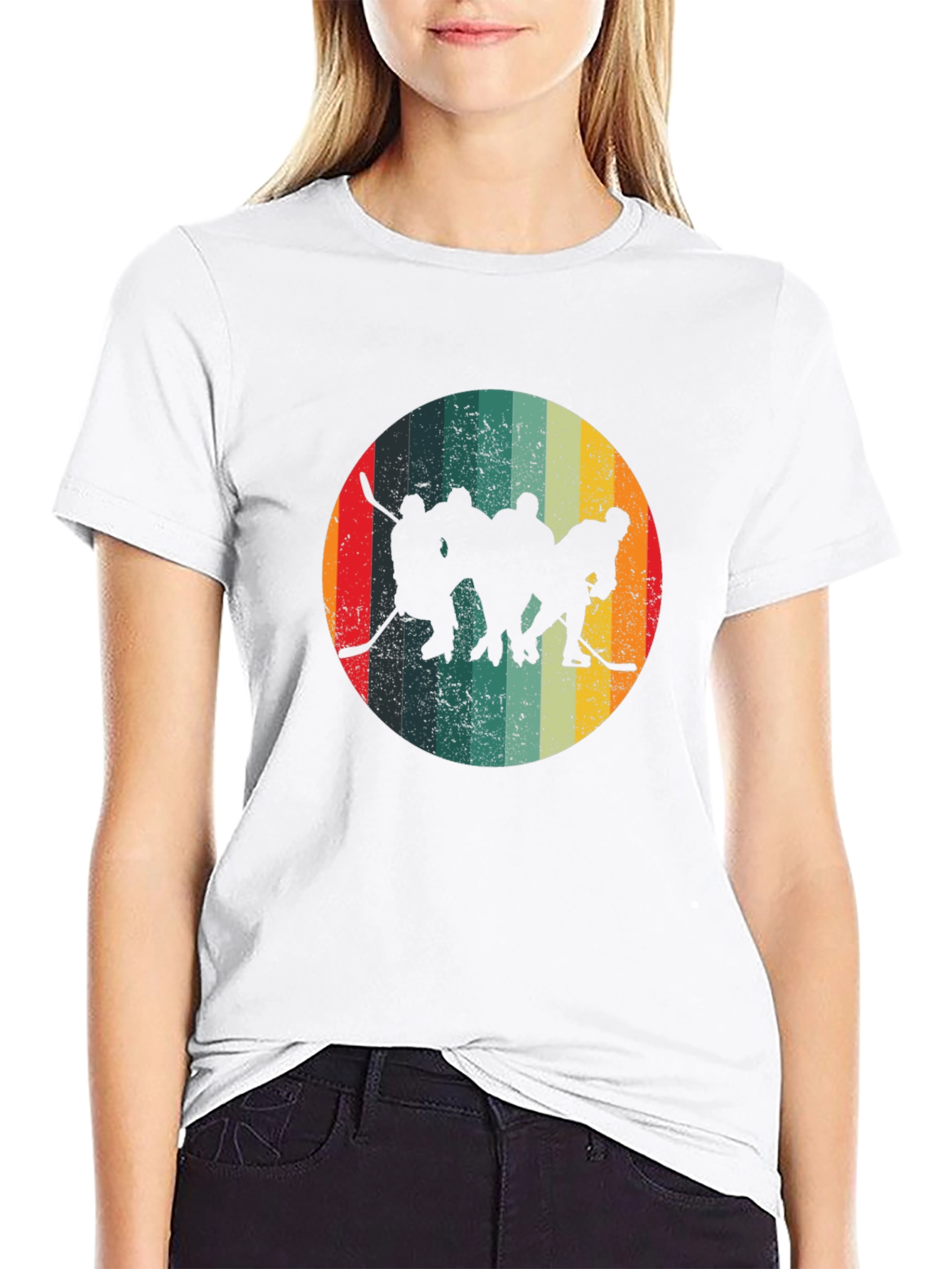 Retro Hockey Player Graphic Tee