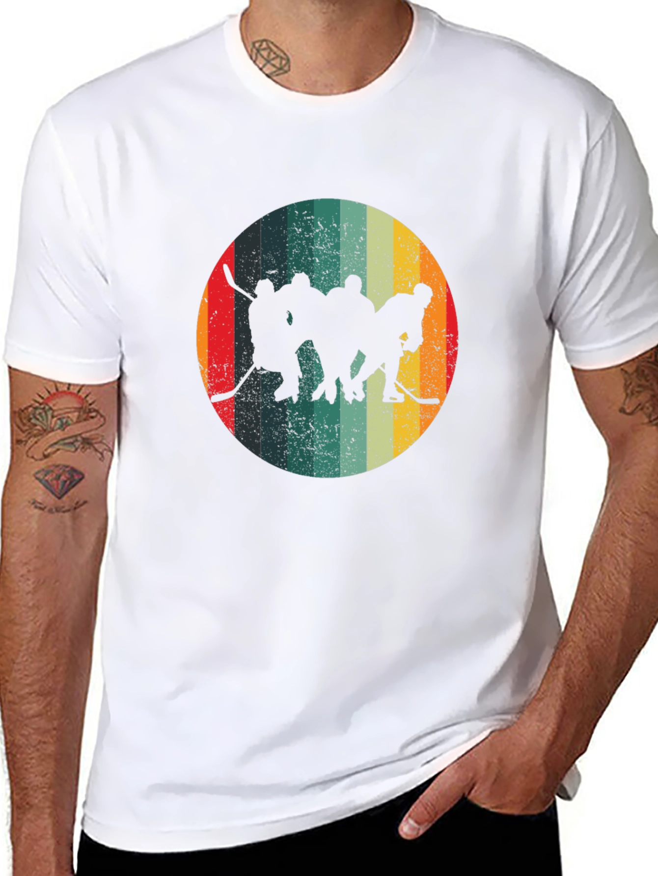 Retro Hockey Player Graphic Tee