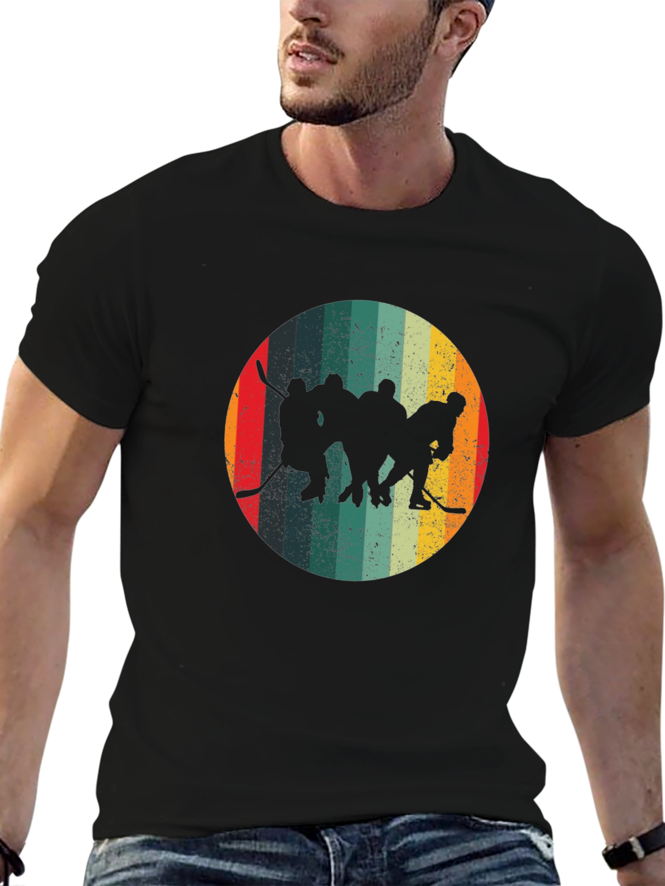 Retro Hockey Player Graphic Tee