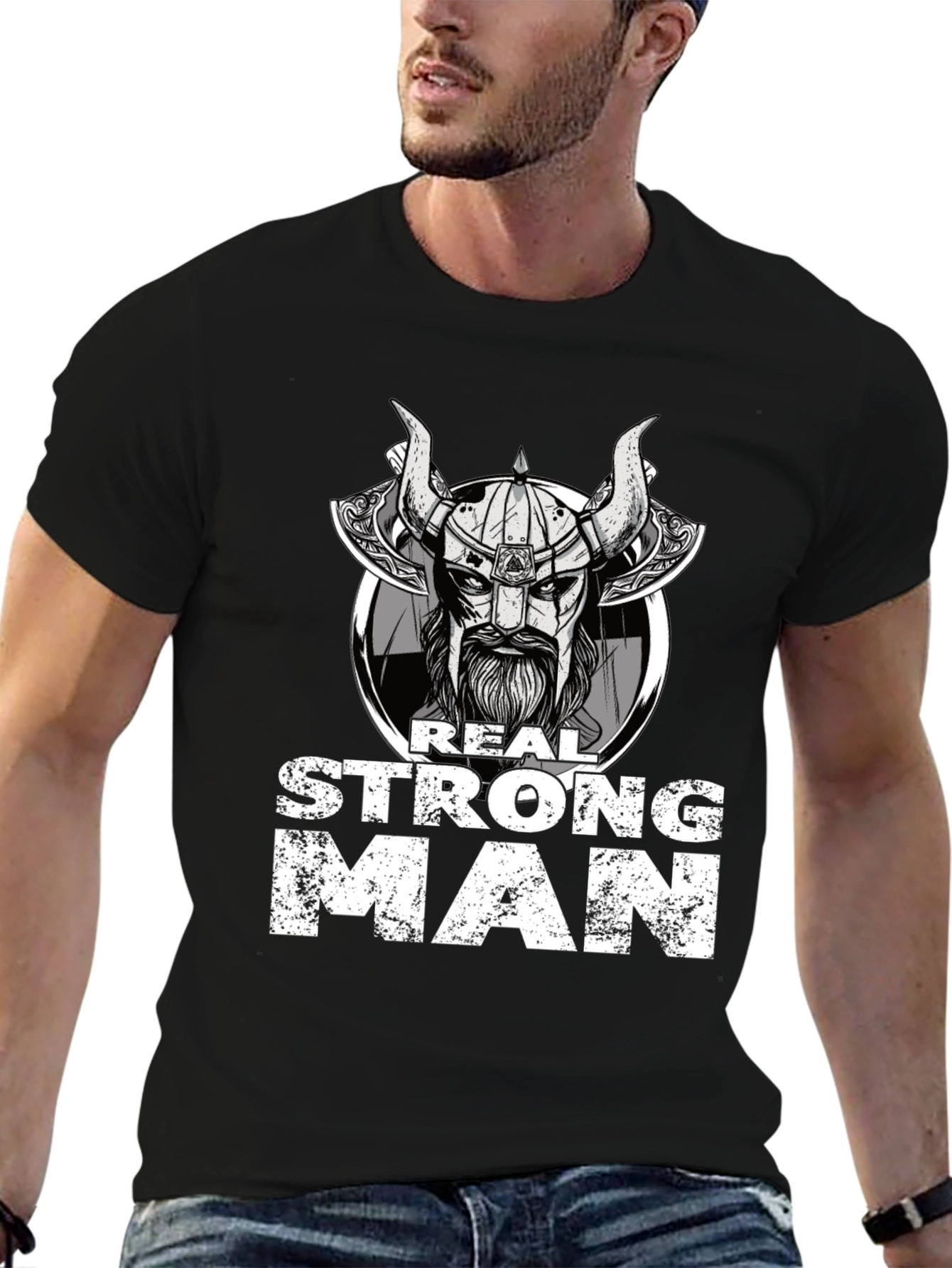 Real Strong Man Viking Graphic T-Shirt