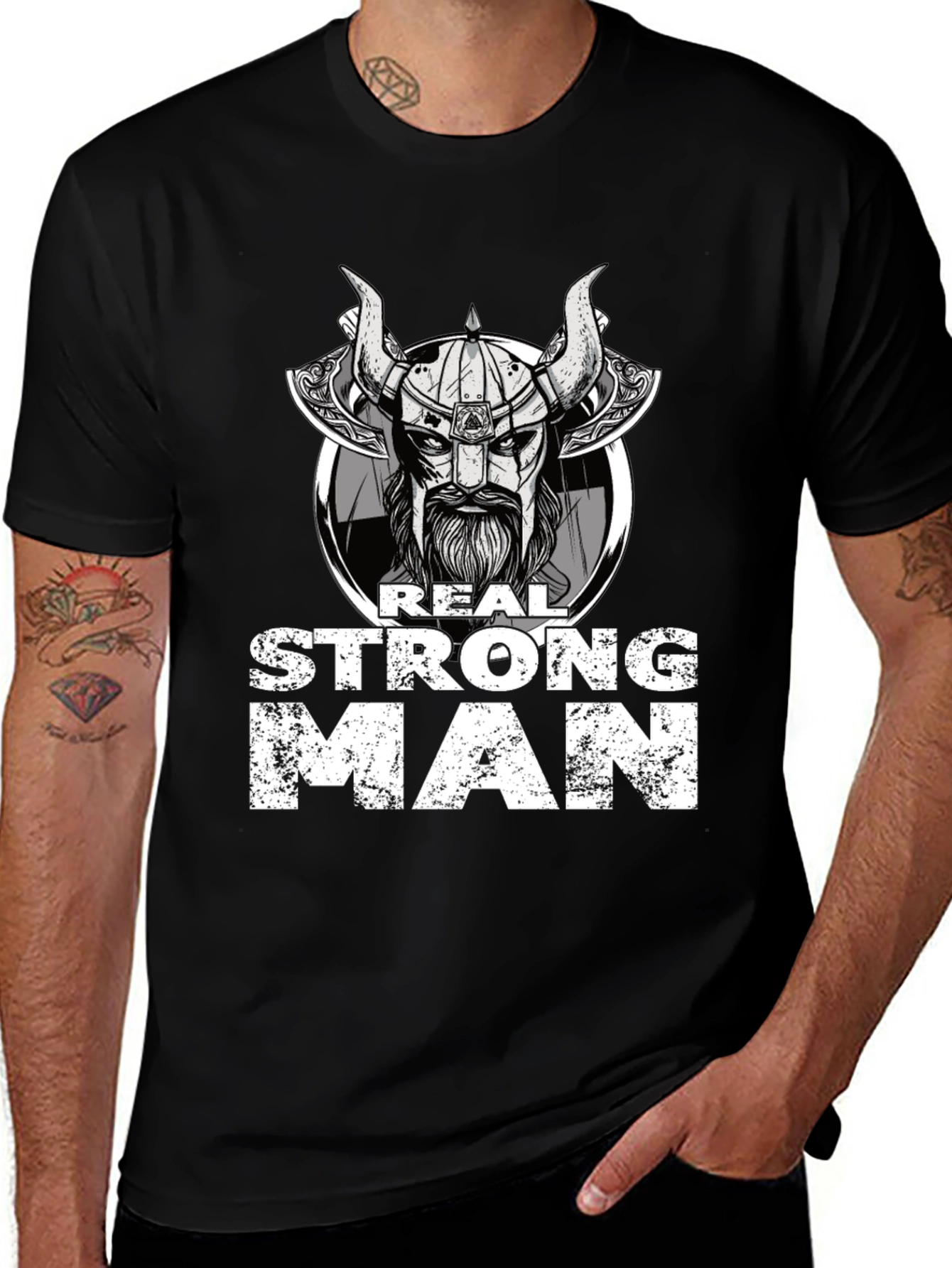 Real Strong Man Viking Graphic T-Shirt