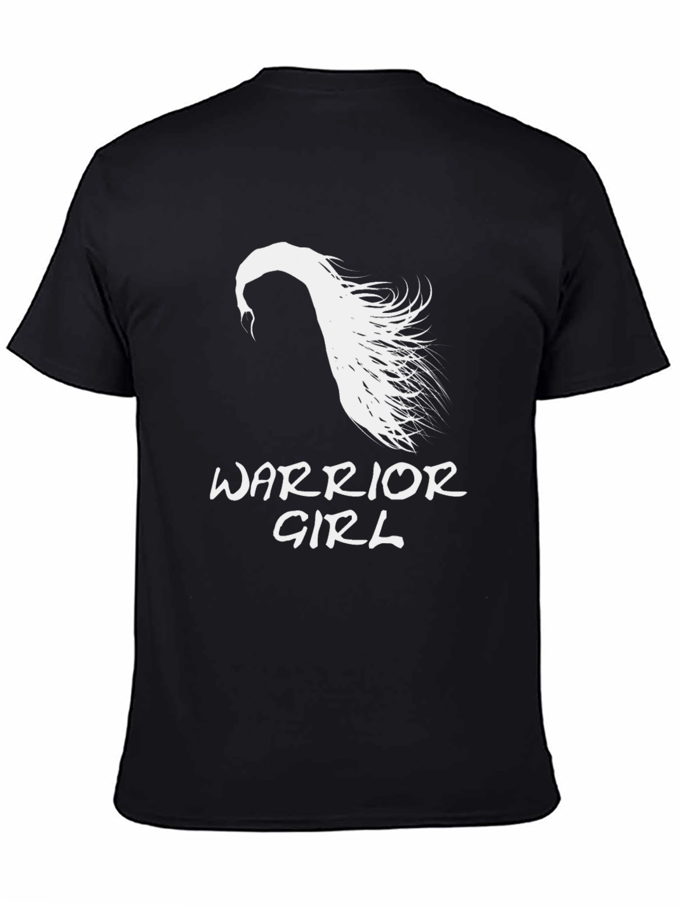 Warrior Girl Graphic T-Shirt - Black Cotton Tee