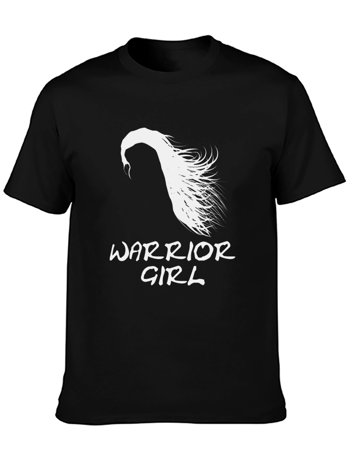 Warrior Girl Graphic T-Shirt - Black Cotton Tee