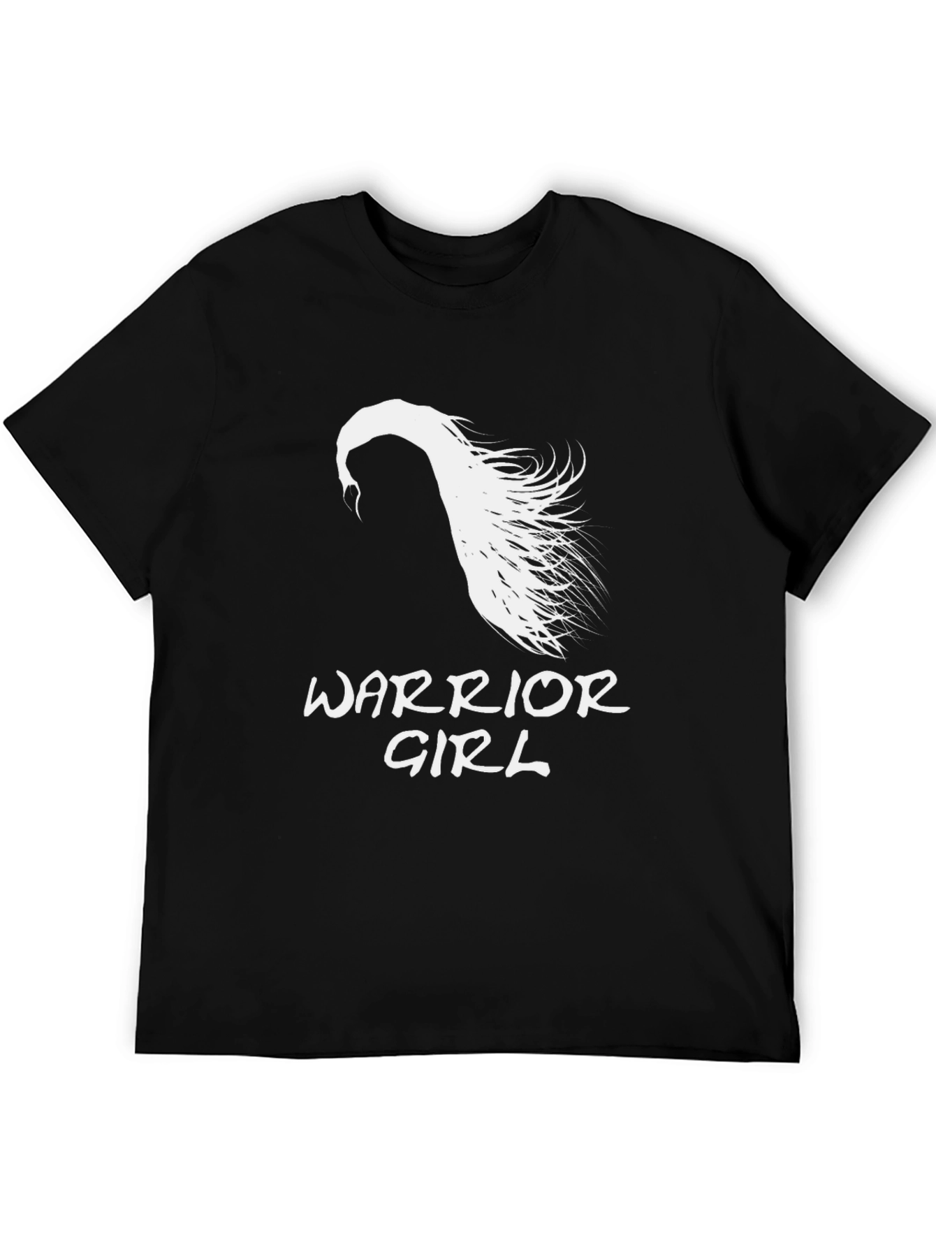 Warrior Girl Graphic T-Shirt - Black Cotton Tee