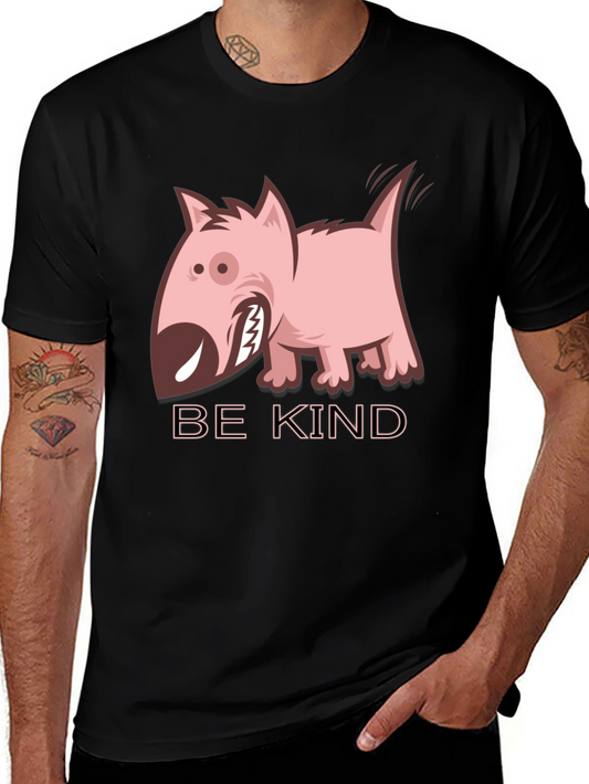 Be Kind Dog Graphic Black T-Shirt