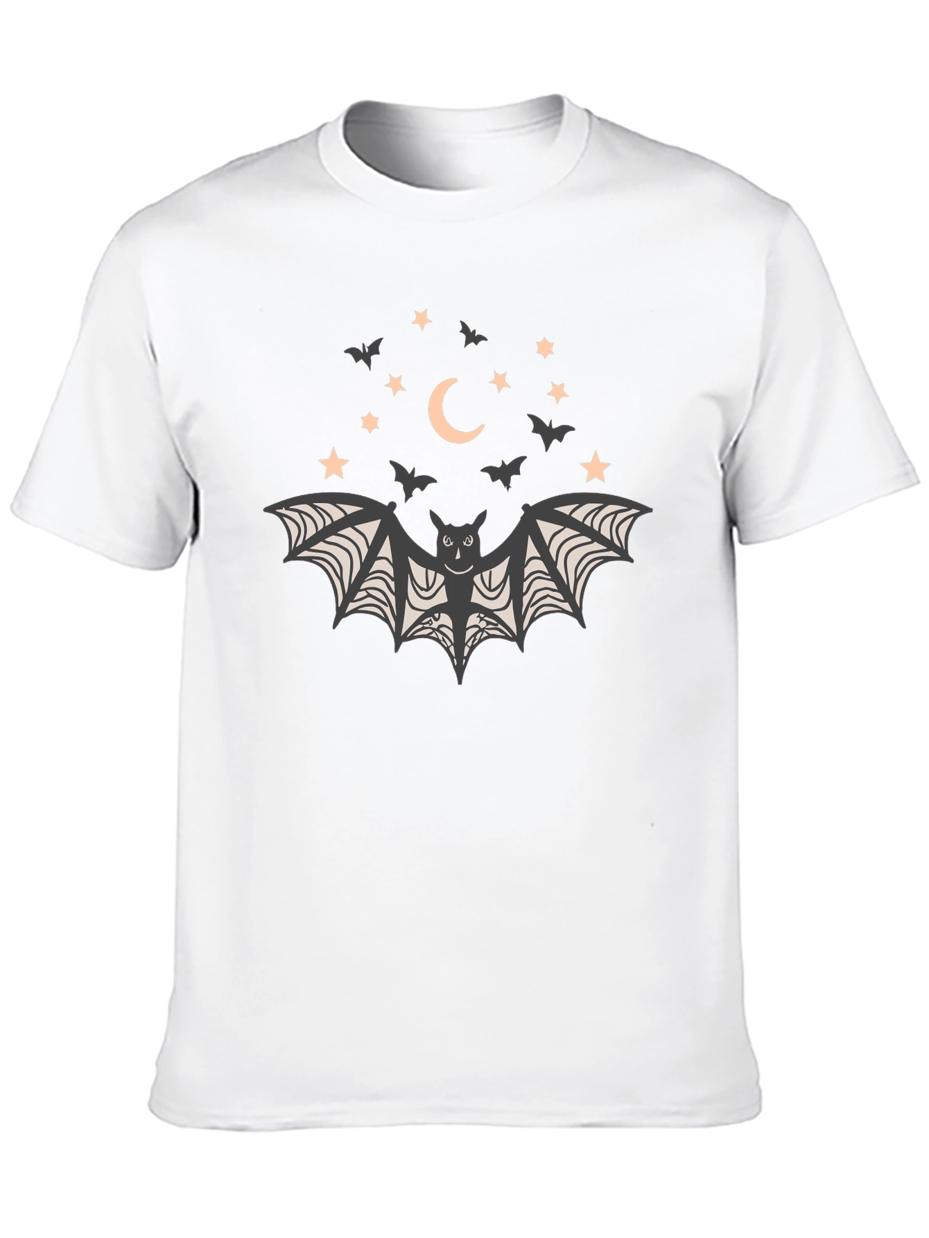 Bat & Moon Graphic Tee - Halloween Shirt