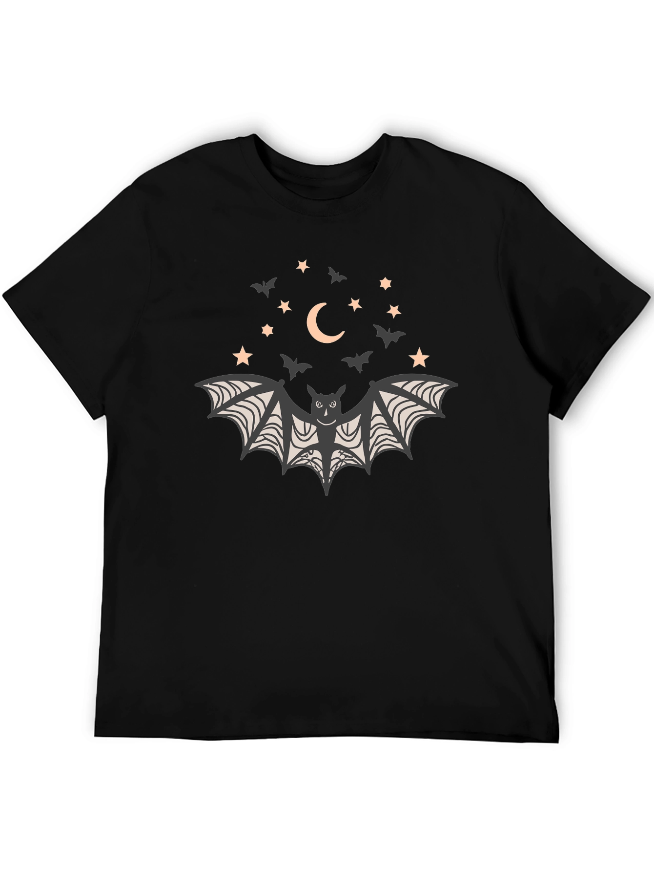 Bat & Moon Graphic Tee - Halloween Shirt