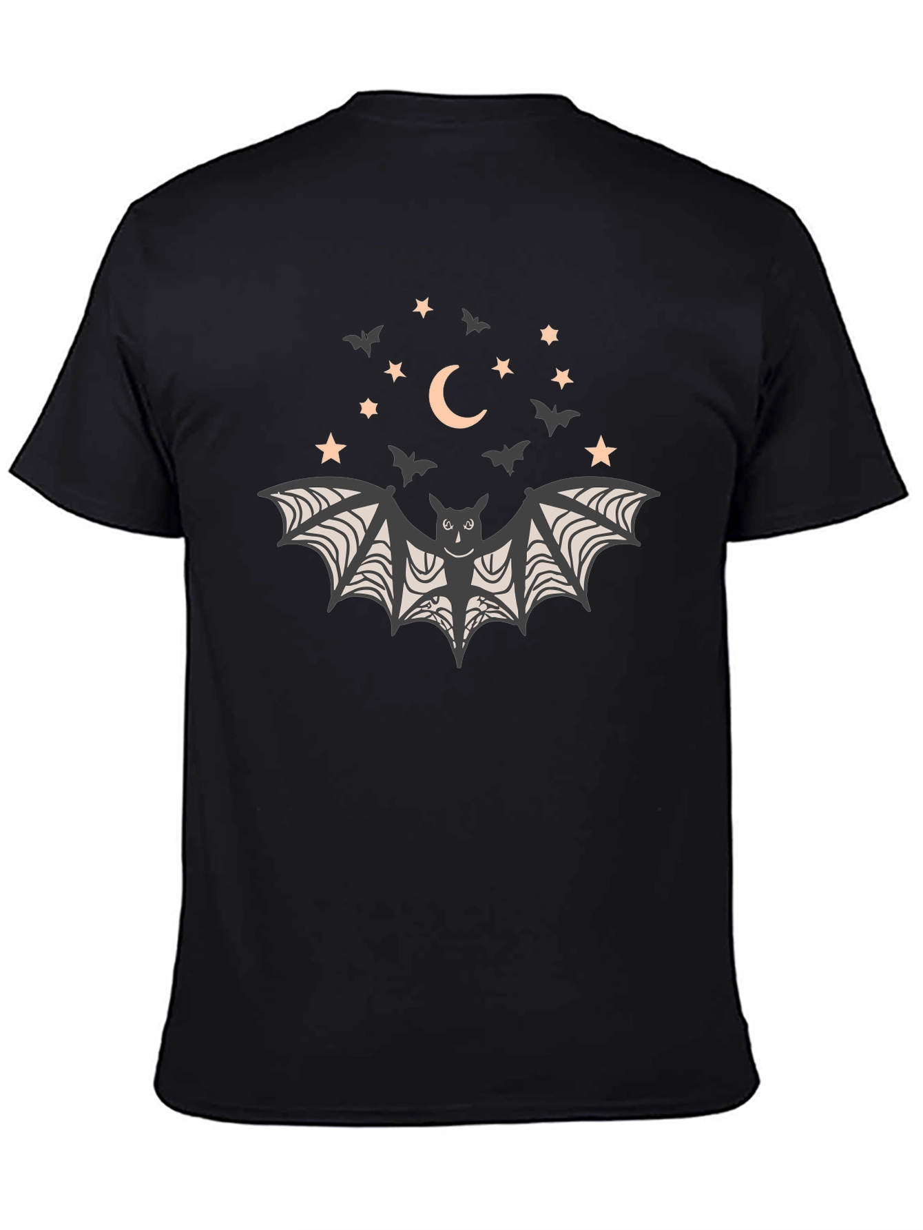 Bat & Moon Graphic Tee - Halloween Shirt