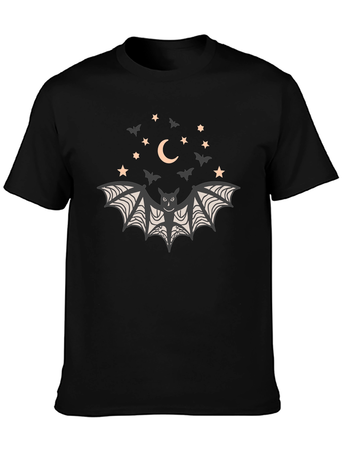 Bat & Moon Graphic Tee - Halloween Shirt