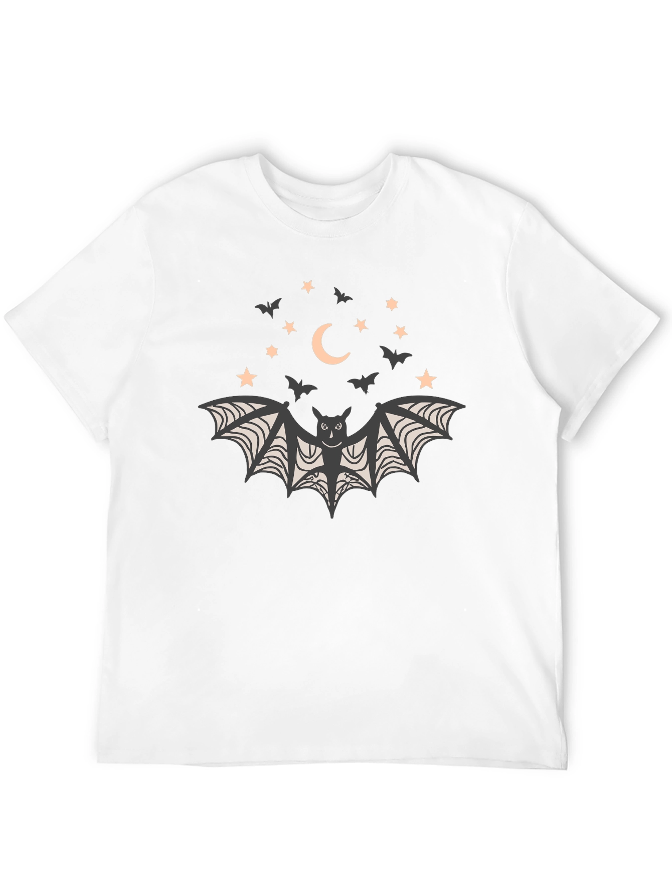 Bat & Moon Graphic Tee - Halloween Shirt