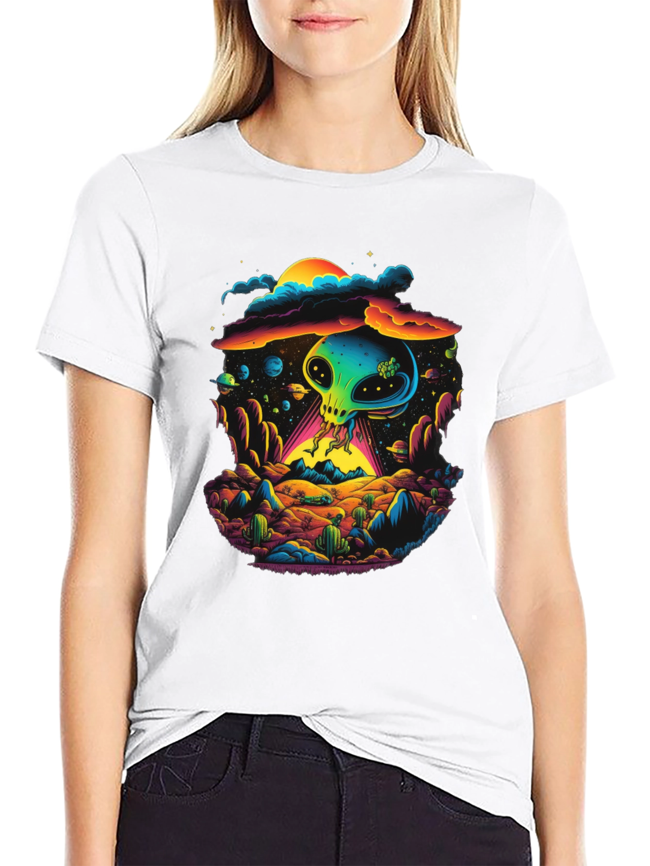 Alien UFO T-Shirt - Retro Sci-Fi Design