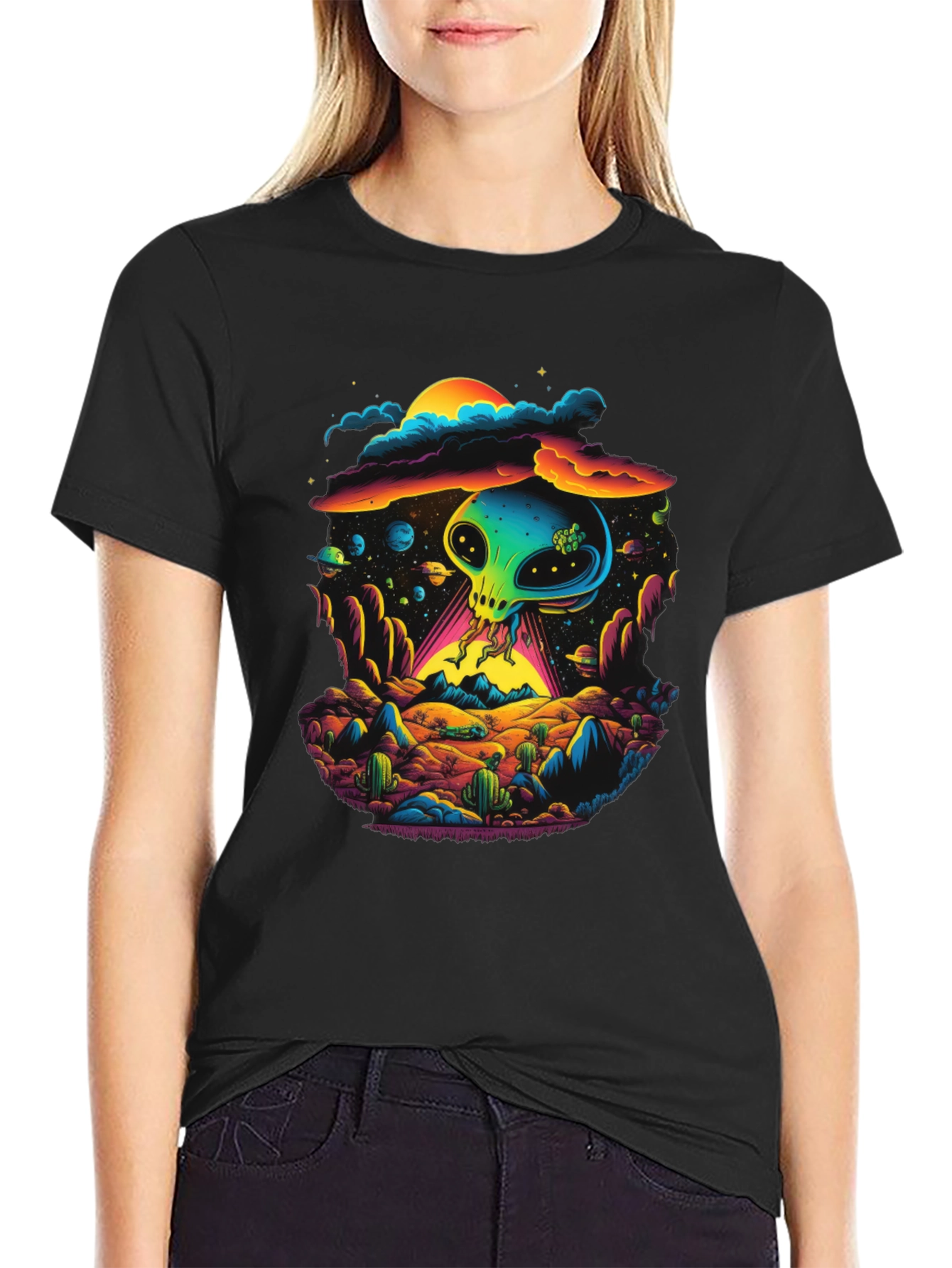 Alien UFO T-Shirt - Retro Sci-Fi Design