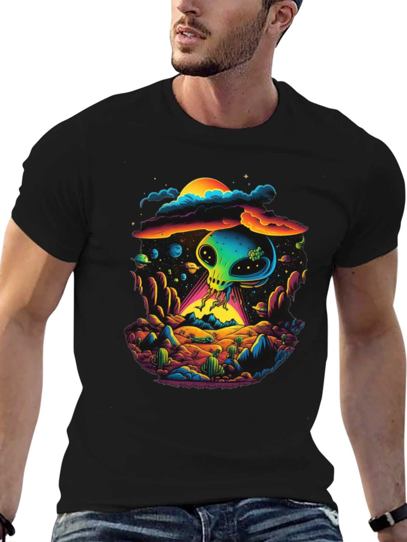 Alien UFO T-Shirt - Retro Sci-Fi Design
