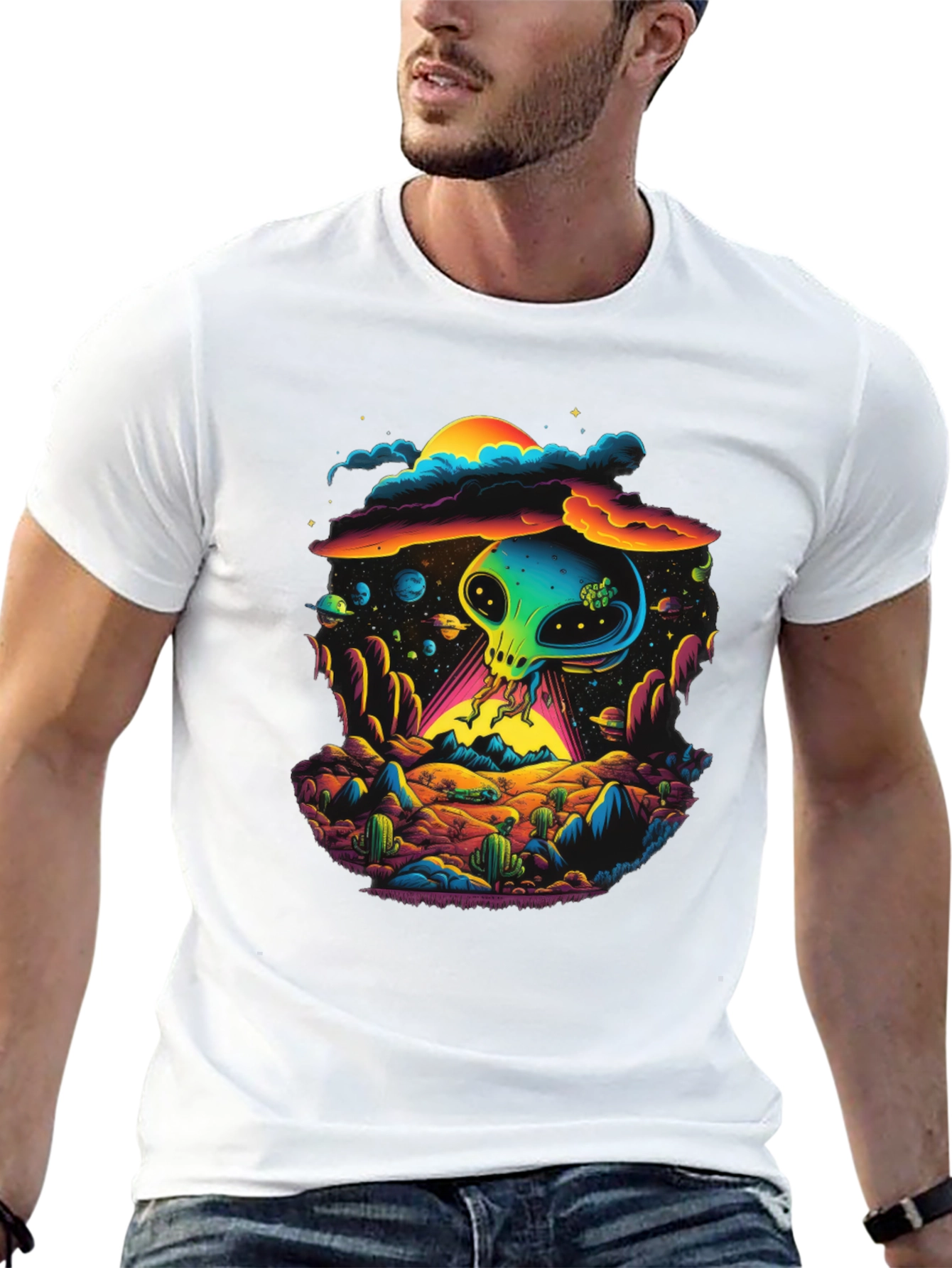 Alien UFO T-Shirt - Retro Sci-Fi Design