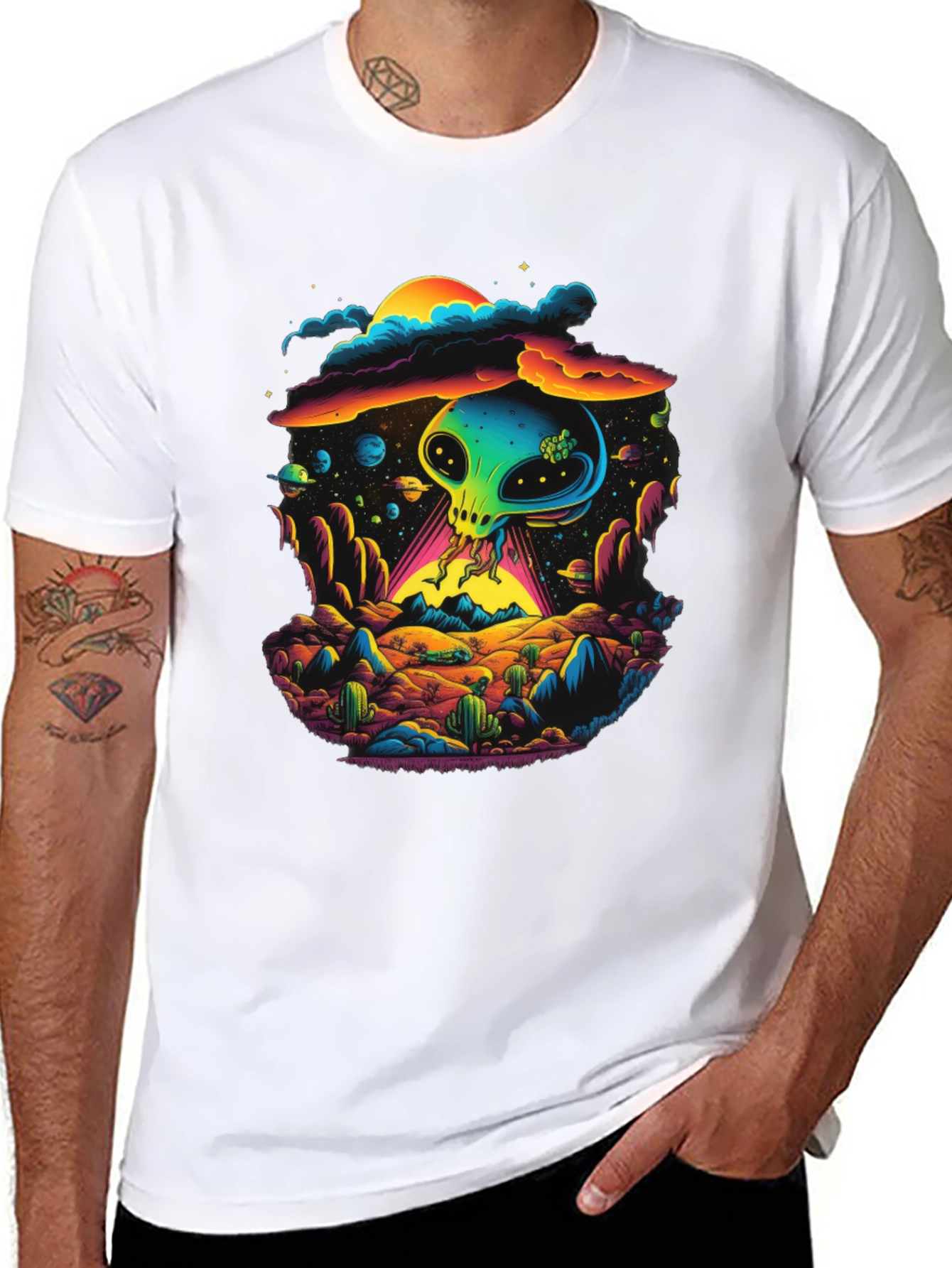 Alien UFO T-Shirt - Retro Sci-Fi Design