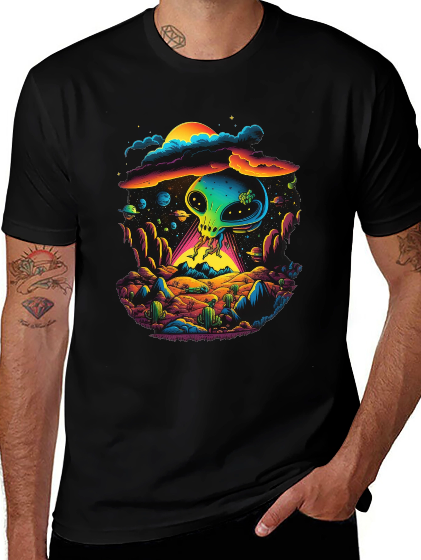 Alien UFO T-Shirt - Retro Sci-Fi Design