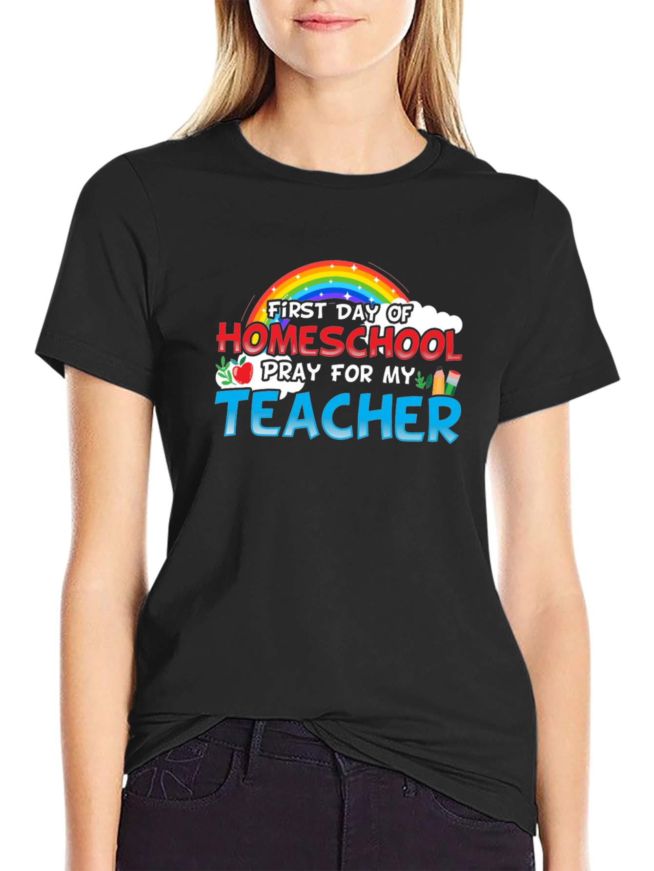 Homeschool Teacher Rainbow Graphic Tee