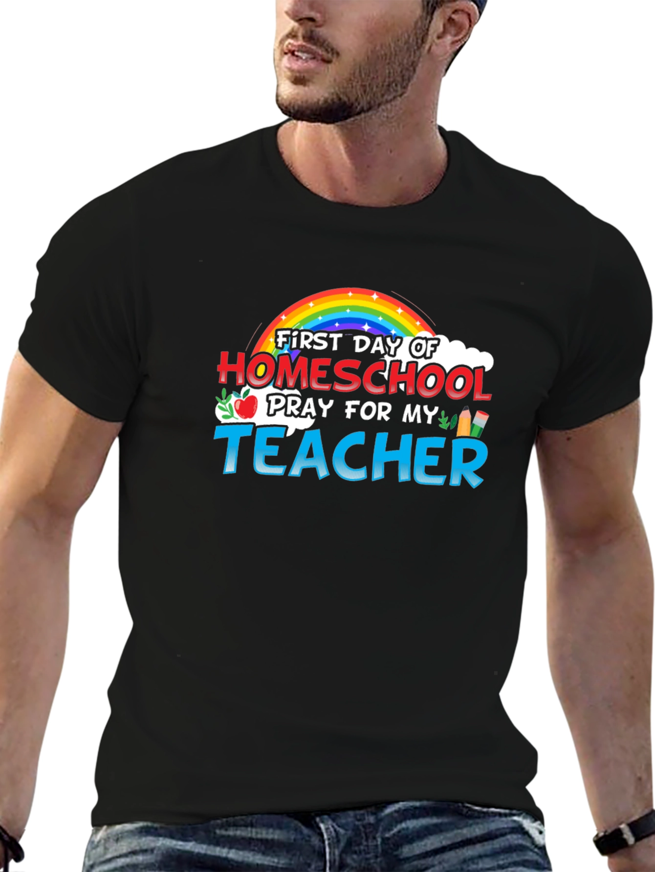 Homeschool Teacher Rainbow Graphic Tee