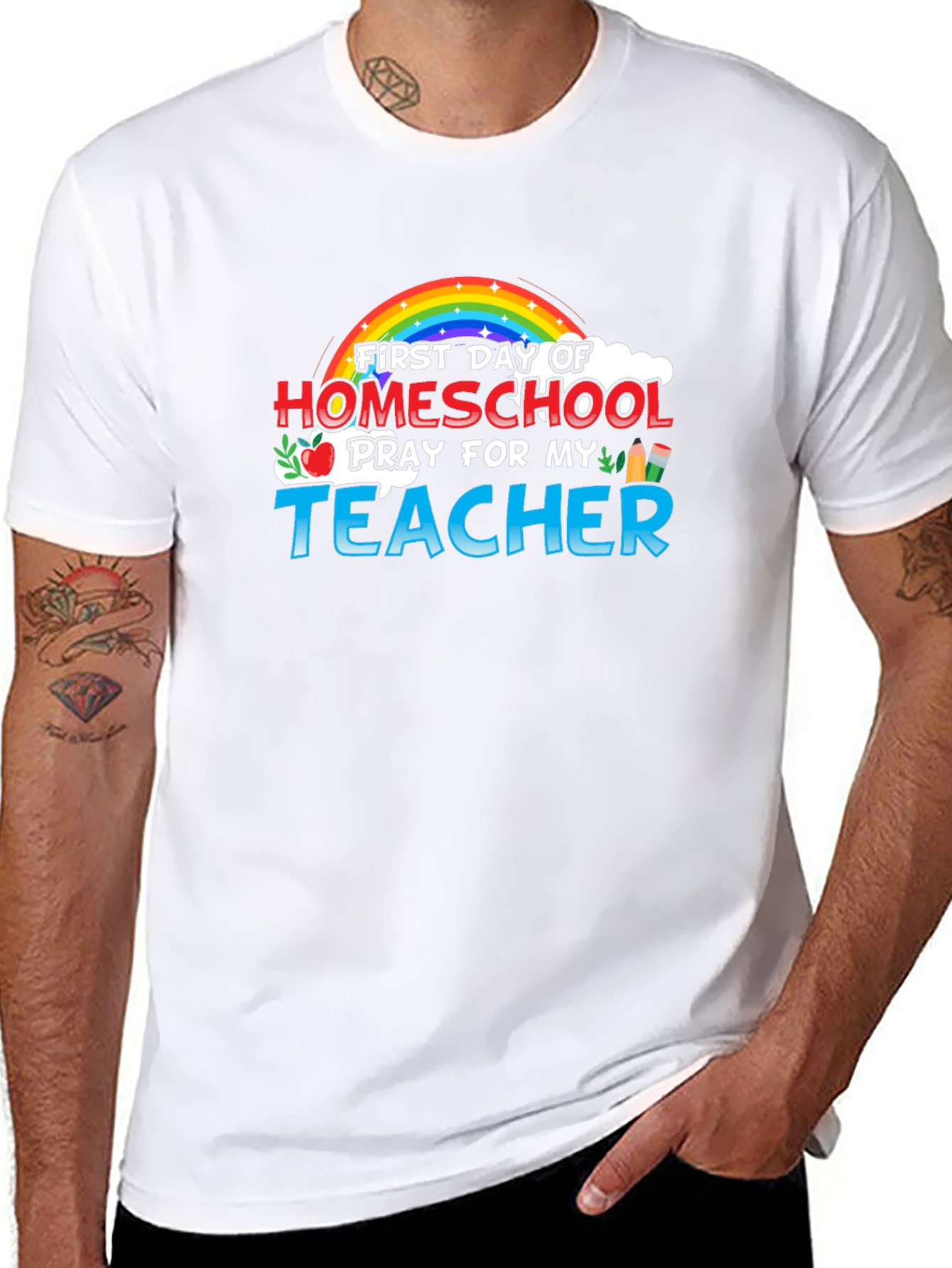 Homeschool Teacher Rainbow Graphic Tee