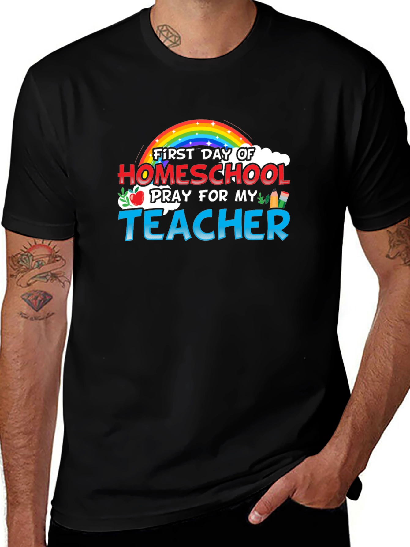 Homeschool Teacher Rainbow Graphic Tee