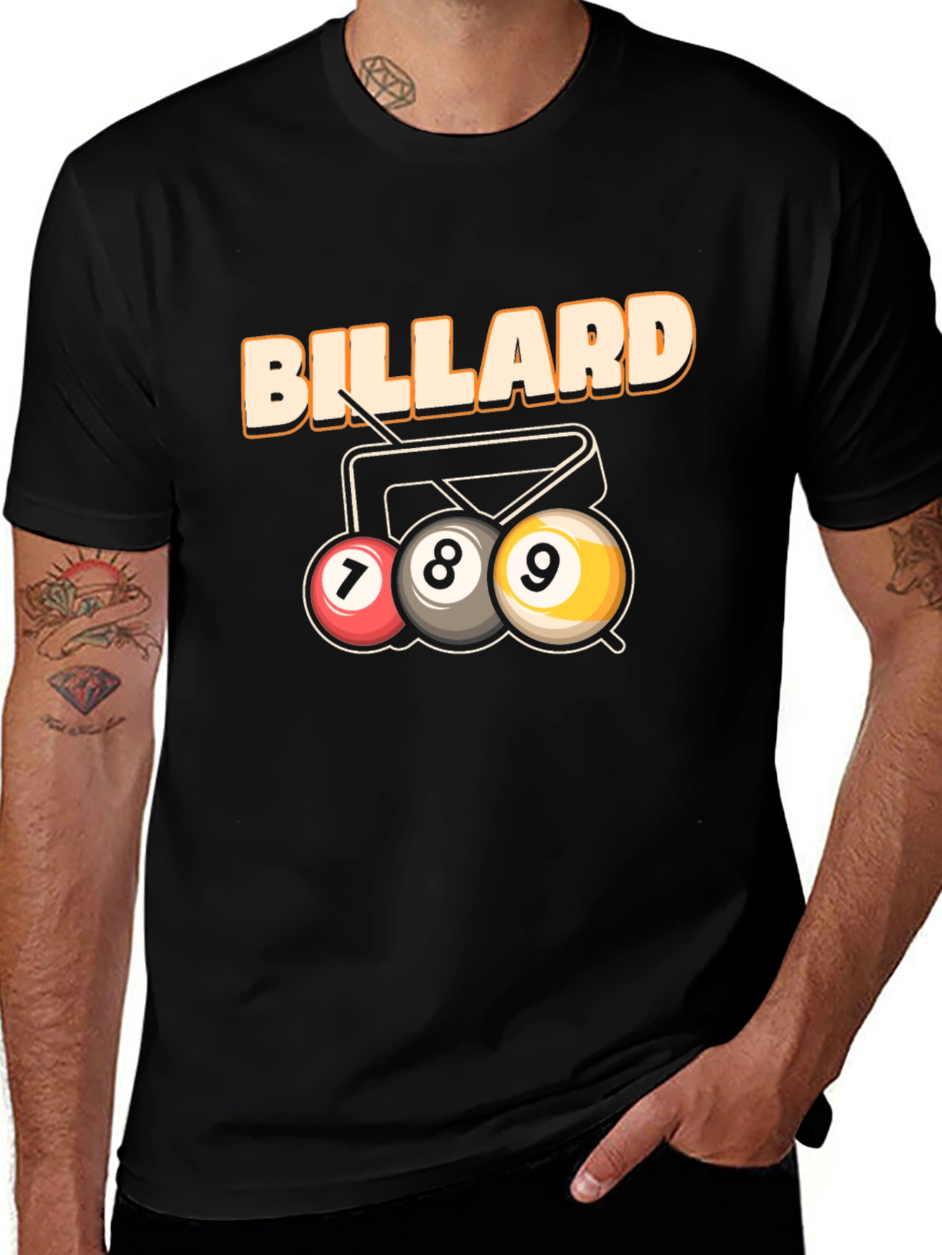 Billiard T-Shirt - 7 8 9 Ball Design