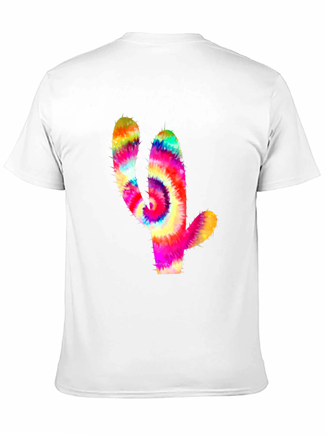 Tie-Dye Cactus Graphic Tee - Mens Black T-Shirt