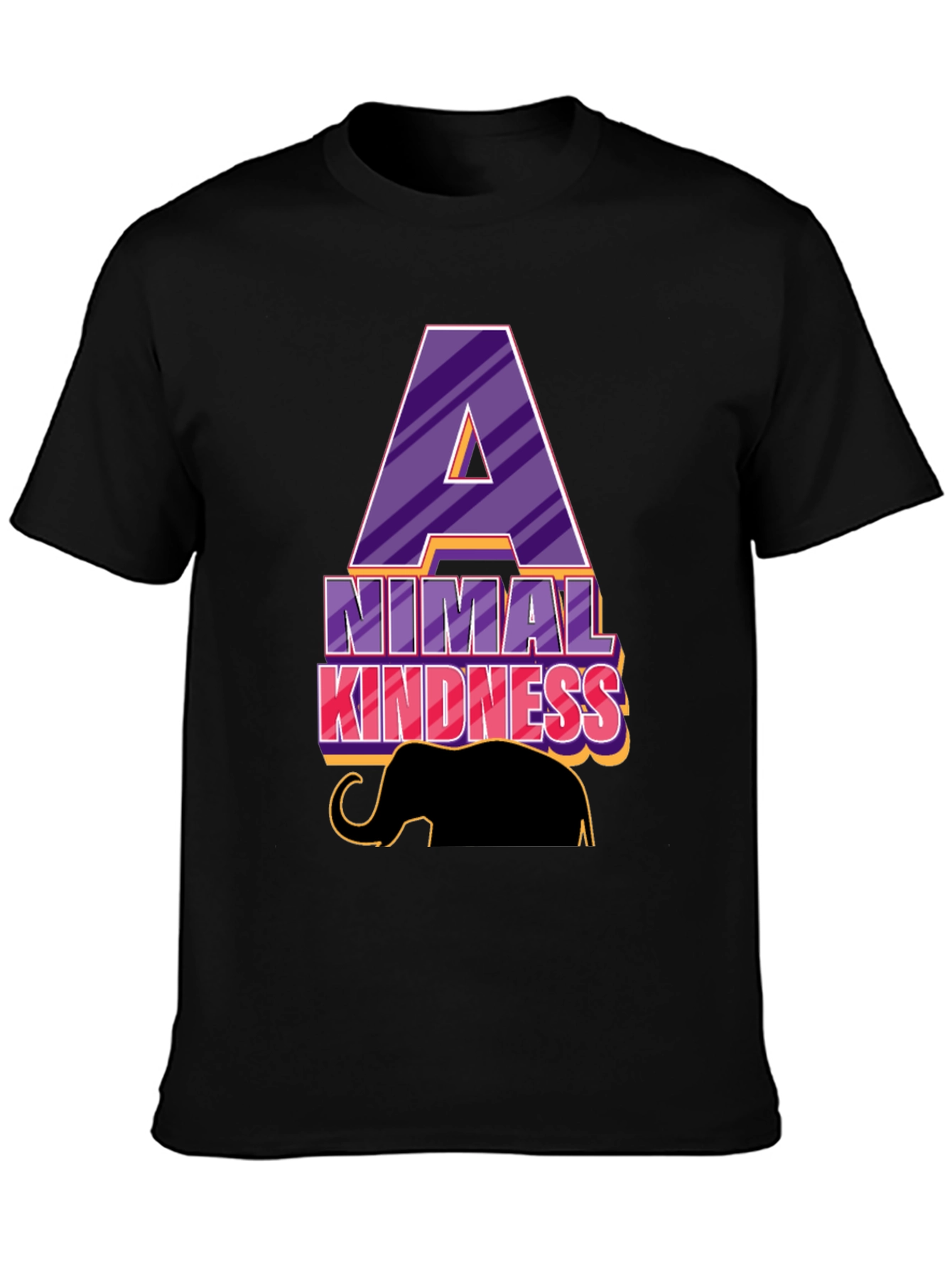 Animal Kindness Black T-Shirt