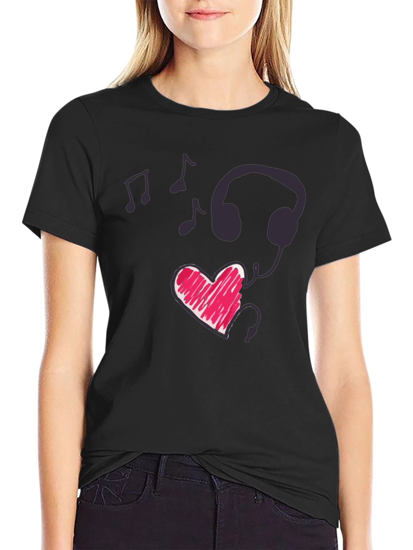 Music Lovers Tee: Heartbeat Headphones
