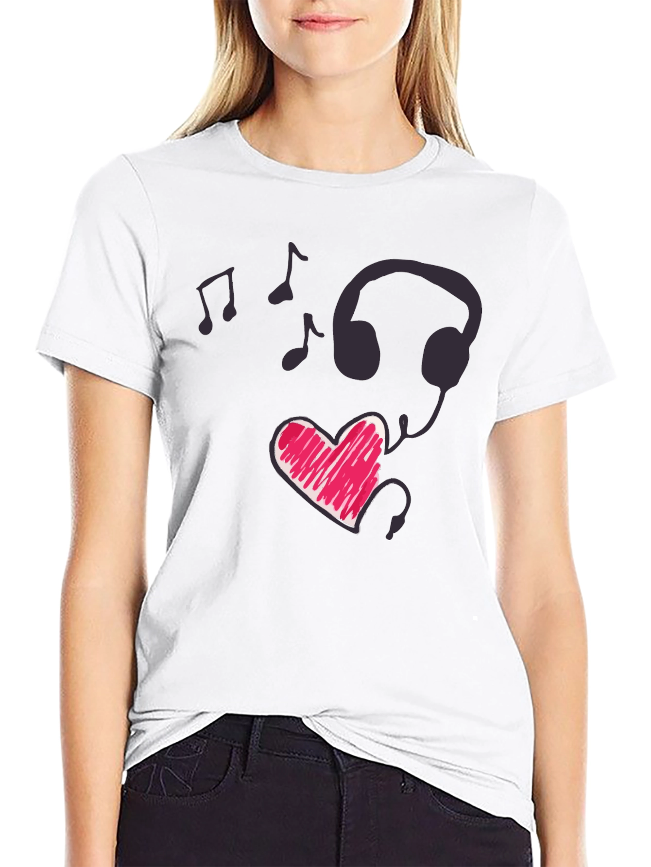 Music Lovers Tee: Heartbeat Headphones