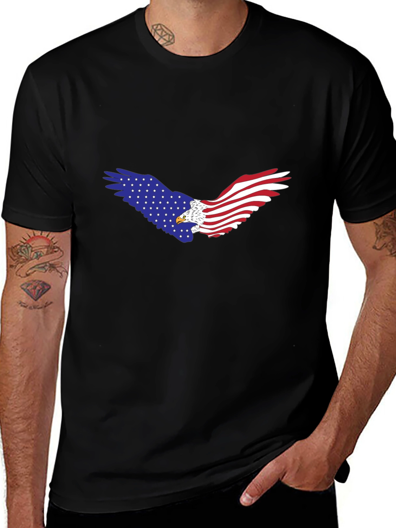 American Flag Eagle Graphic T-Shirt