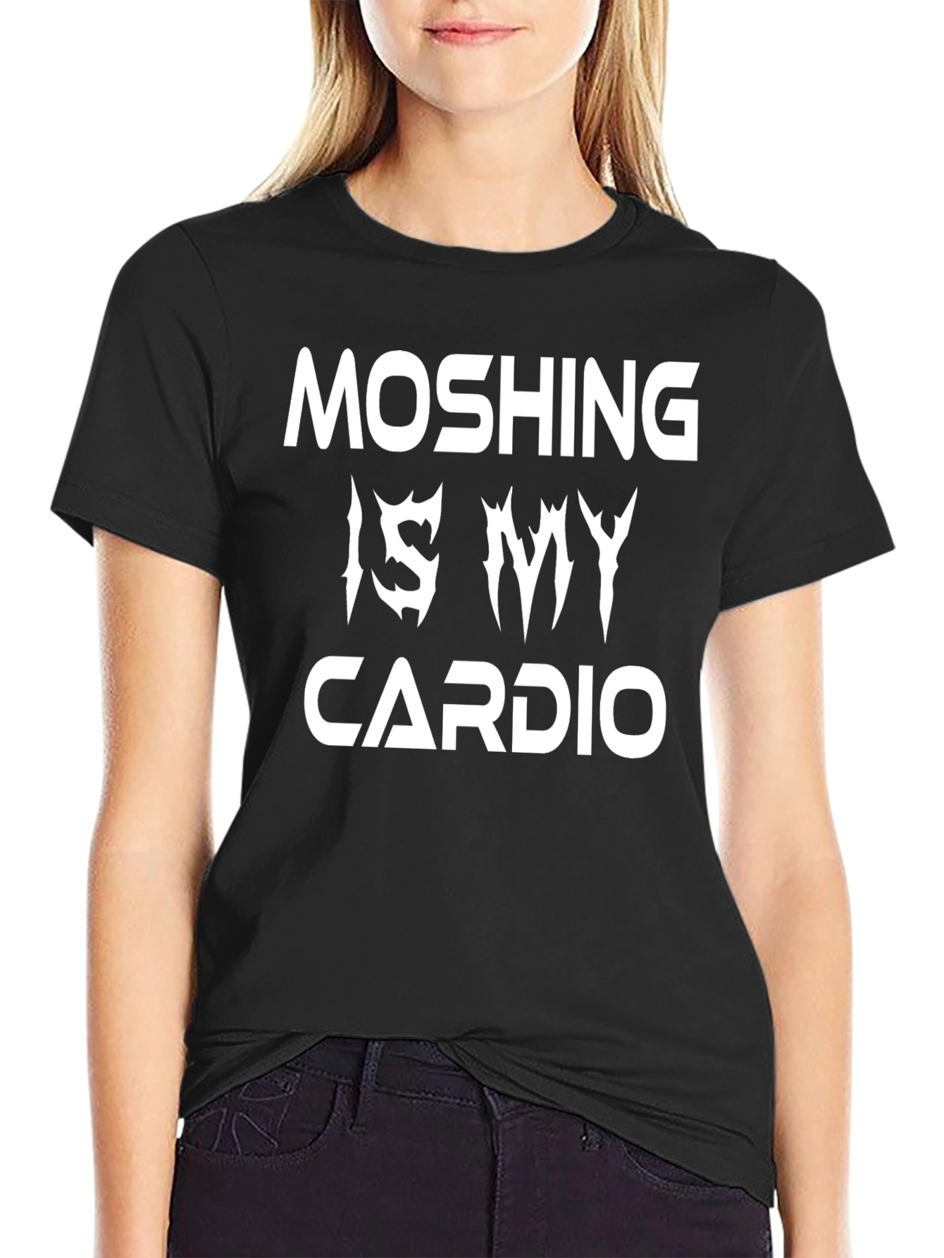 MOSHING IS MY CARDIO Black T-Shirt