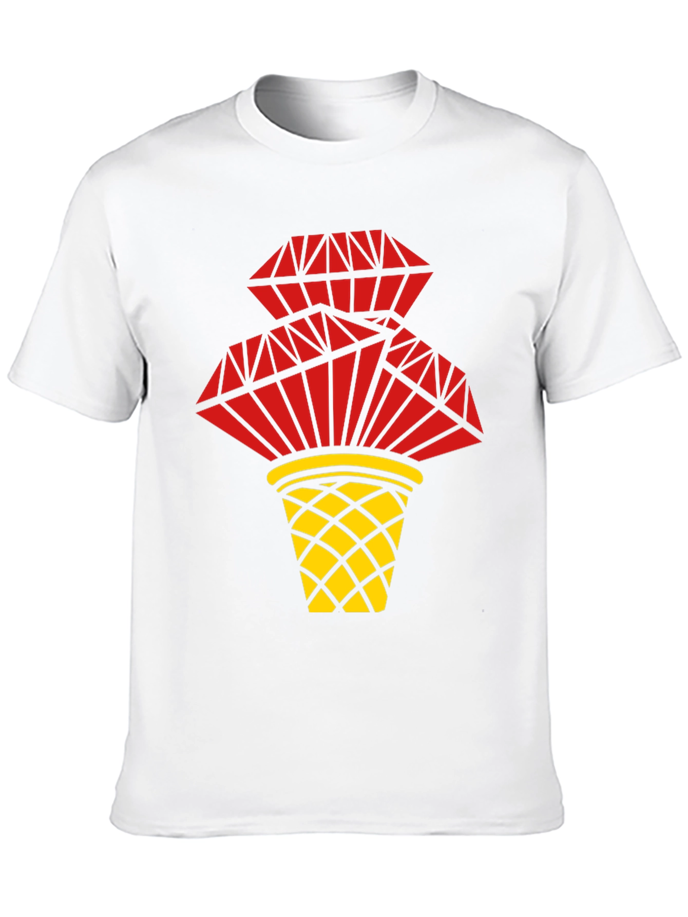 Red Diamond Basket Graphic Tee - Stylish Casual Wear