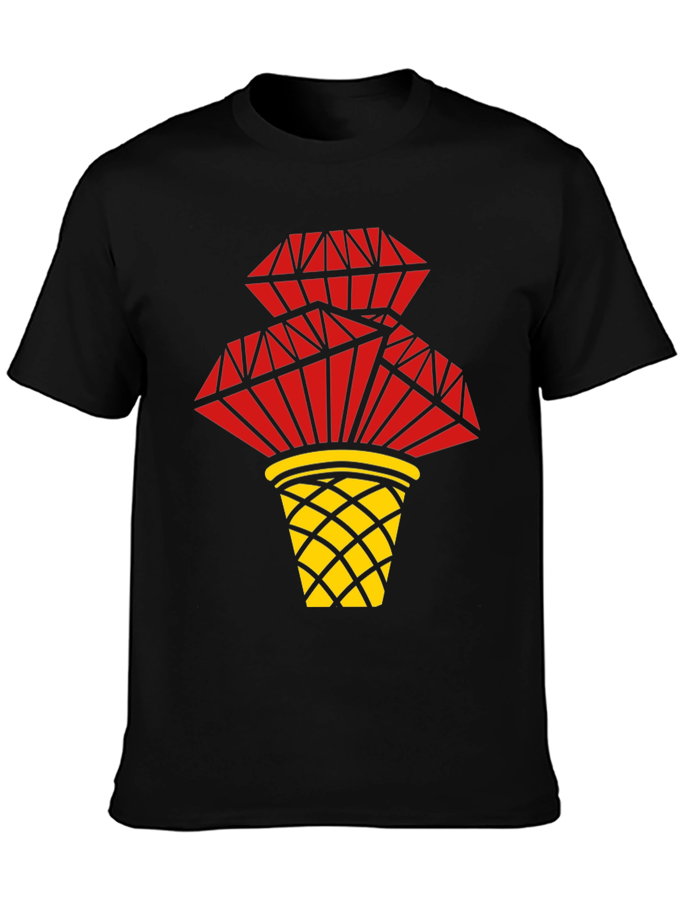 Red Diamond Basket Graphic Tee - Stylish Casual Wear