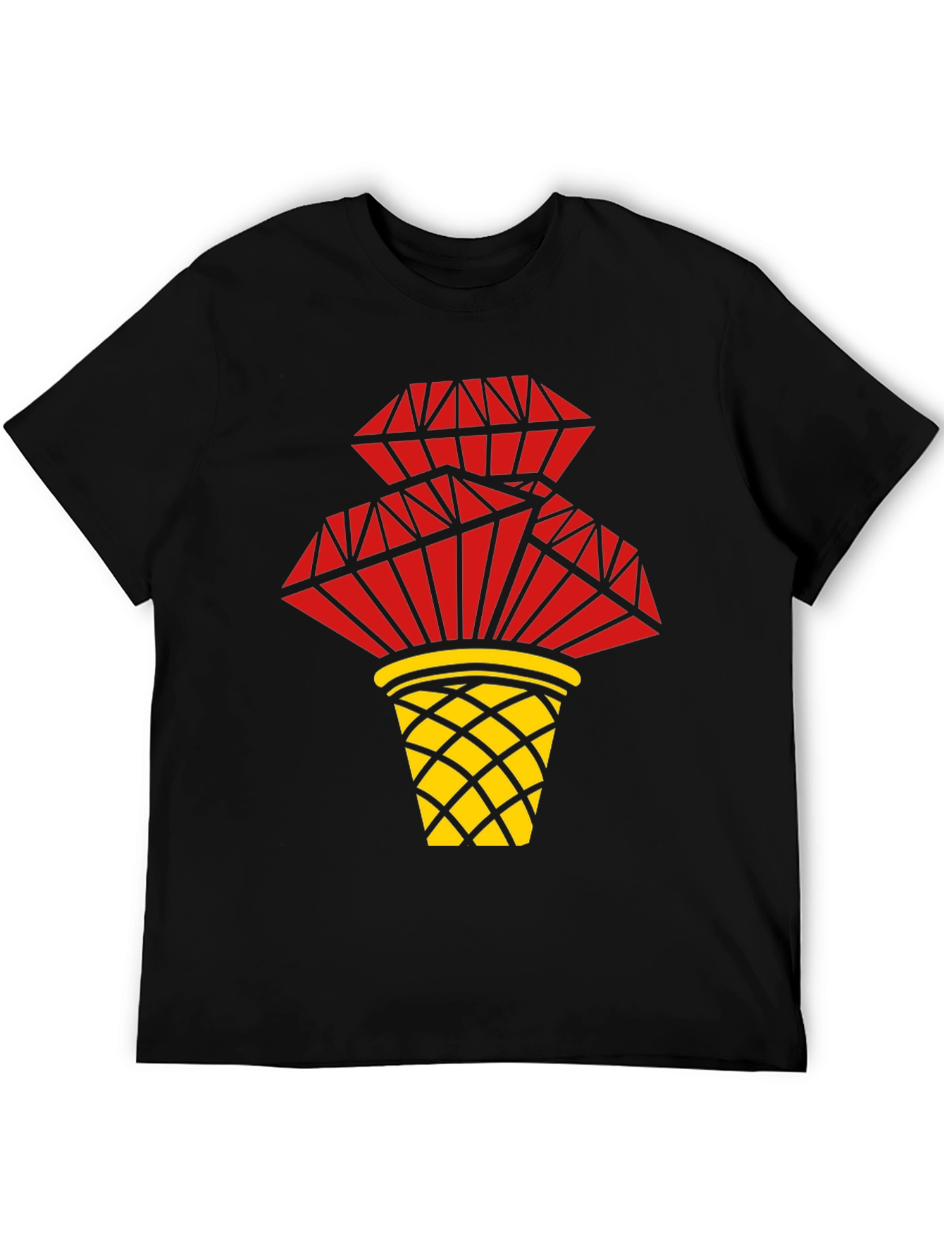 Red Diamond Basket Graphic Tee - Stylish Casual Wear