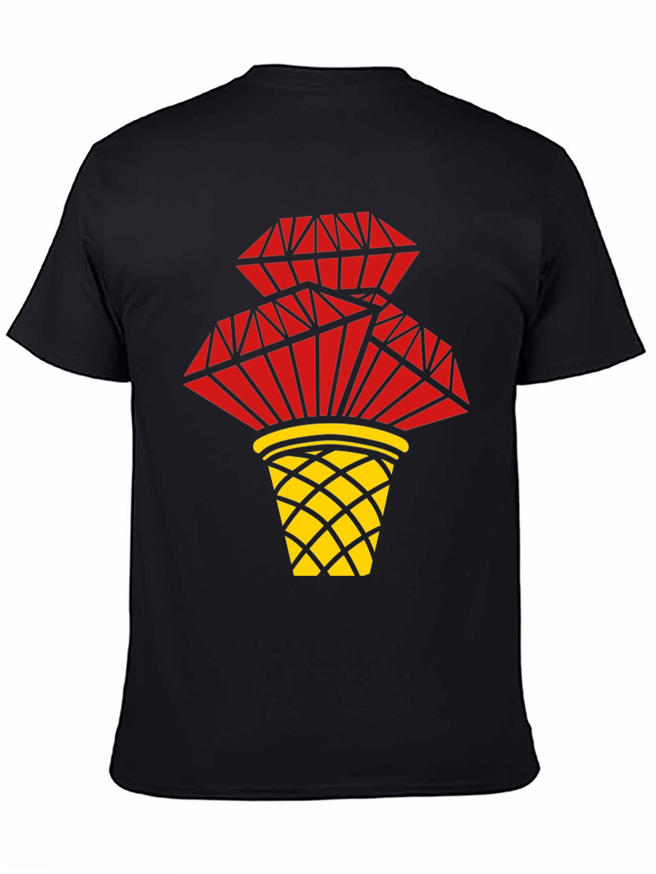 Red Diamond Basket Graphic Tee - Stylish Casual Wear