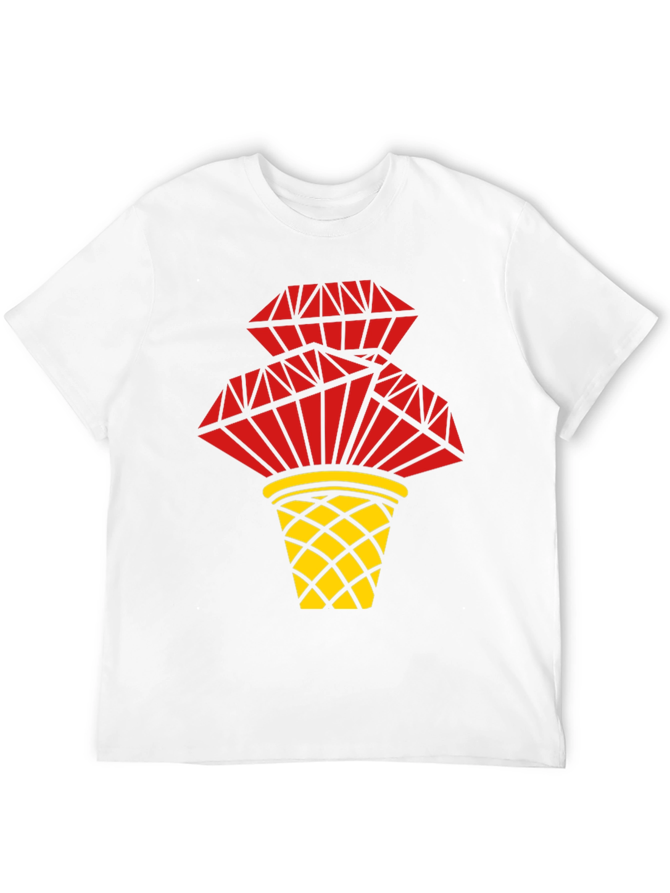 Red Diamond Basket Graphic Tee - Stylish Casual Wear