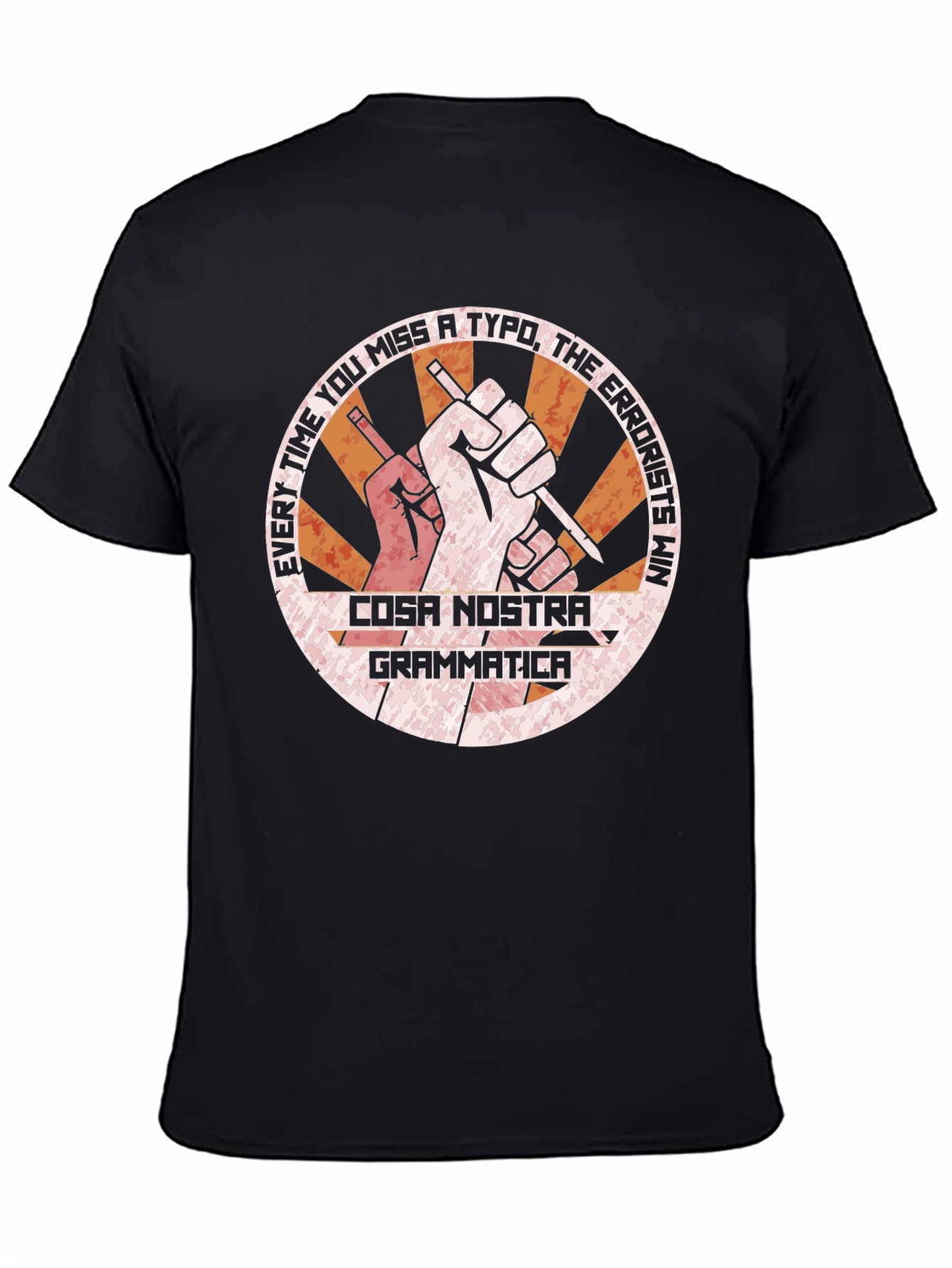 Cosa Nostra Grammatica Black T-Shirt