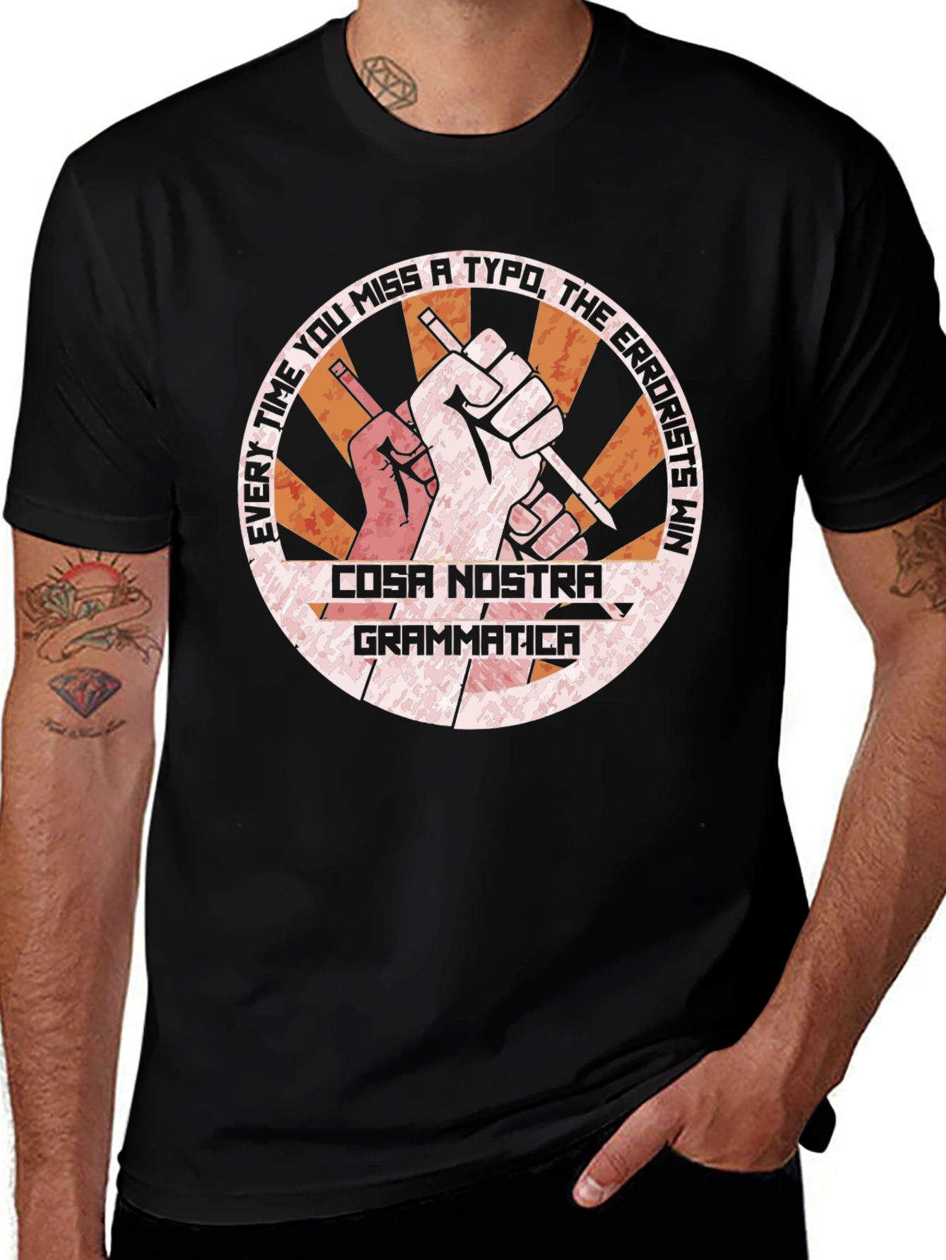 Cosa Nostra Grammatica Black T-Shirt