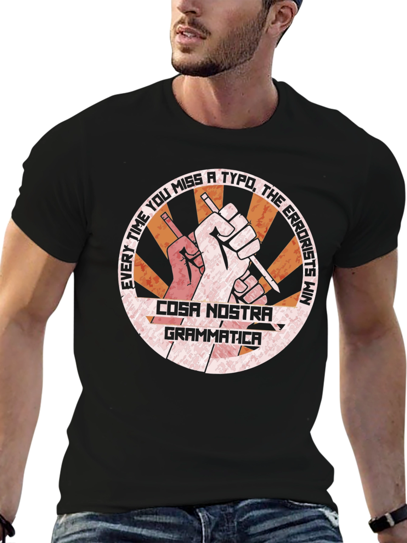 Cosa Nostra Grammatica Black T-Shirt