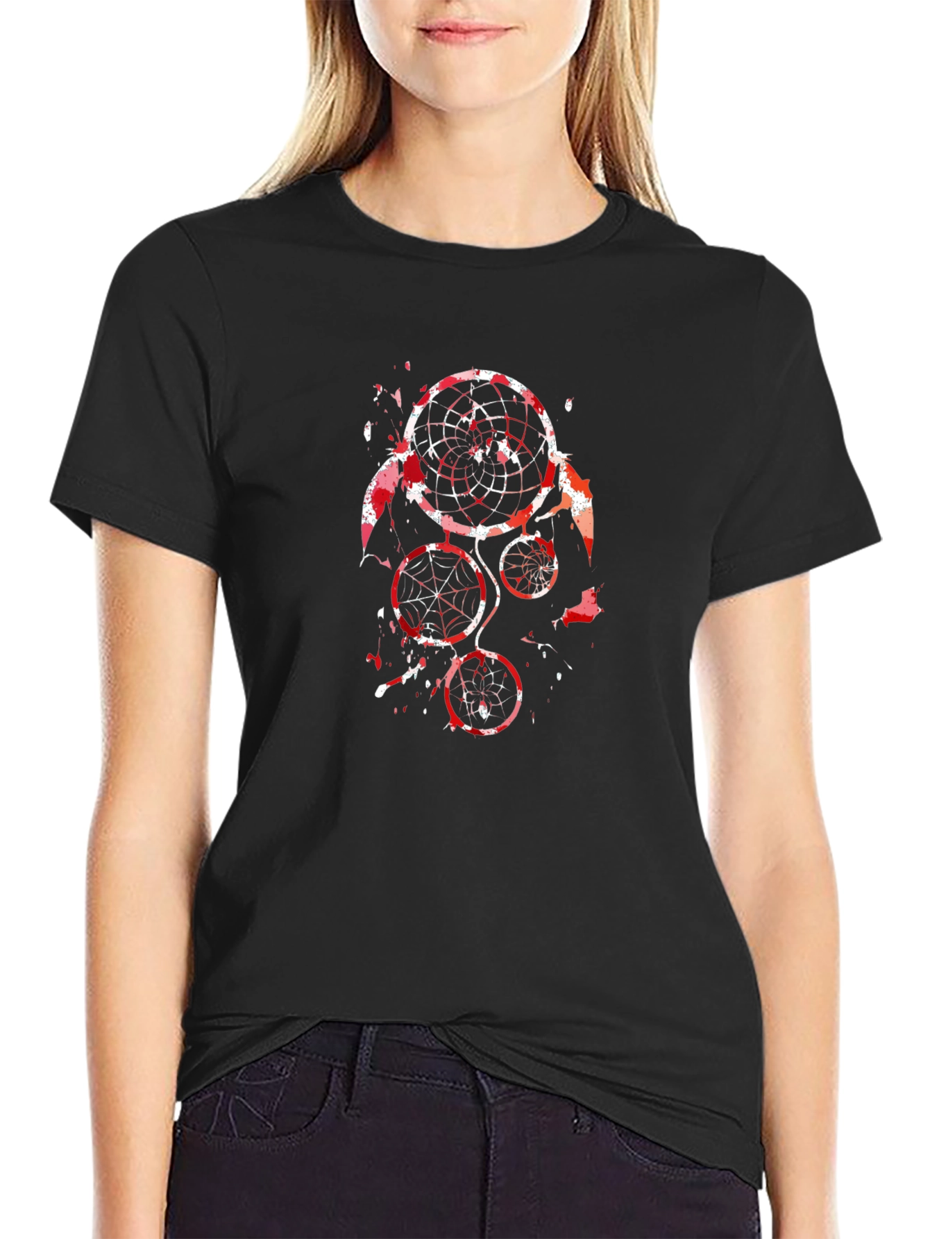 Dreamcatcher Graphic Print Black T-Shirt
