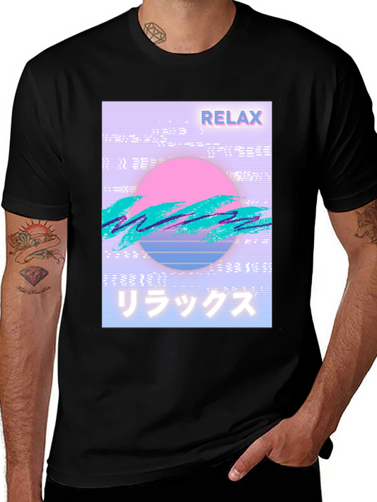 Relax Vaporwave Graphic T-Shirt - Trendy Casual Wear