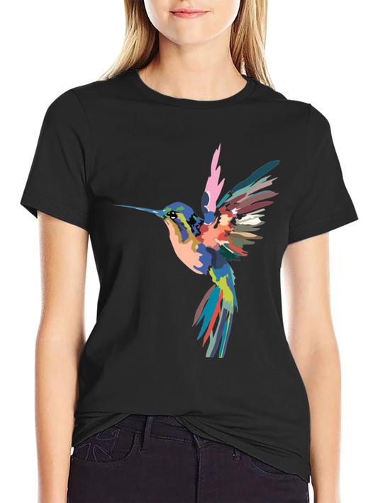 Hummingbird Graphic T-Shirt - Colorful Bird Design