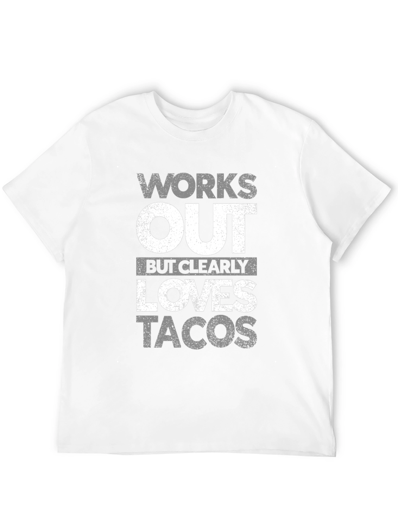 Works Out Loves Tacos Mens Black T-Shirt