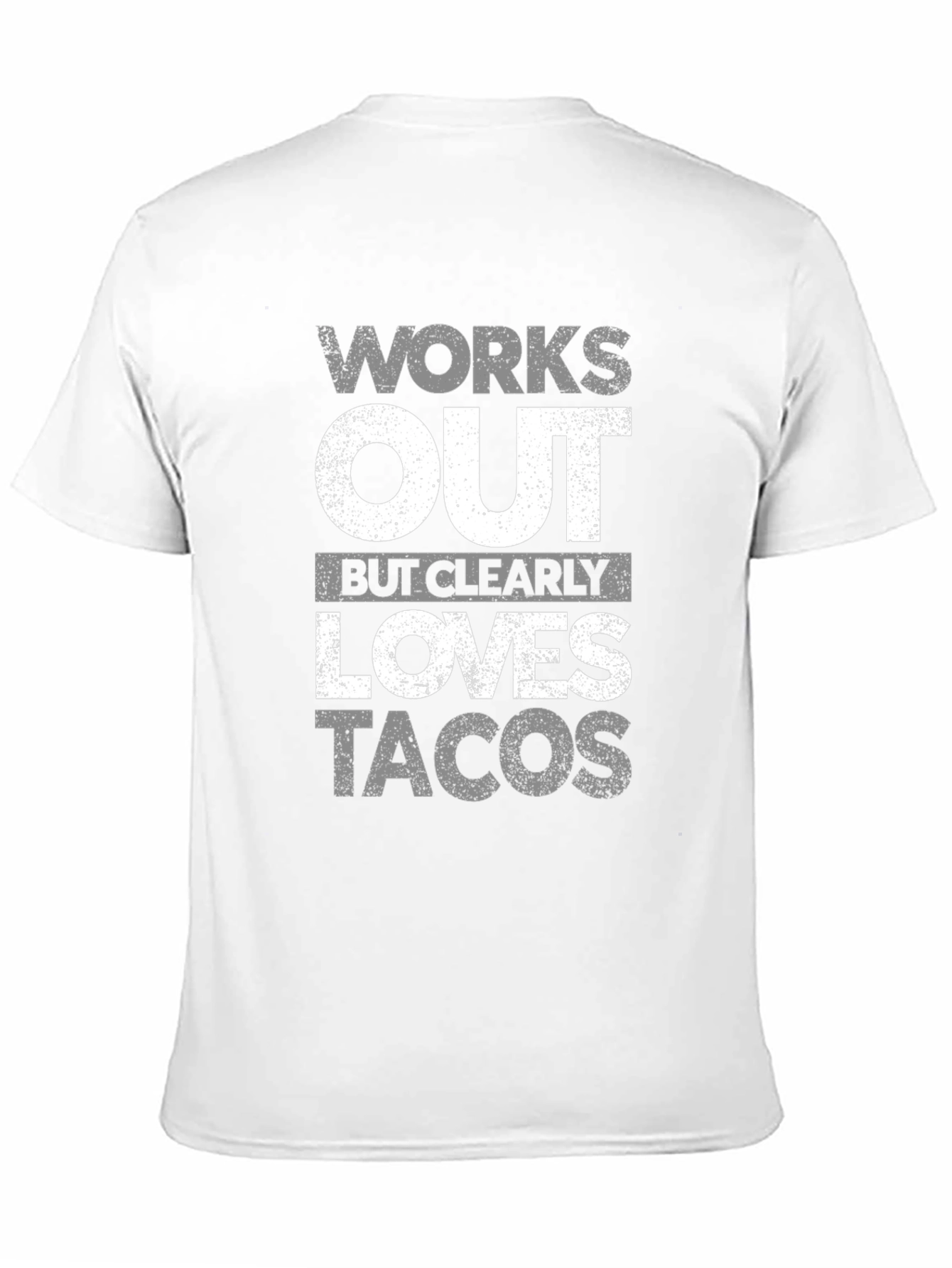 Works Out Loves Tacos Mens Black T-Shirt
